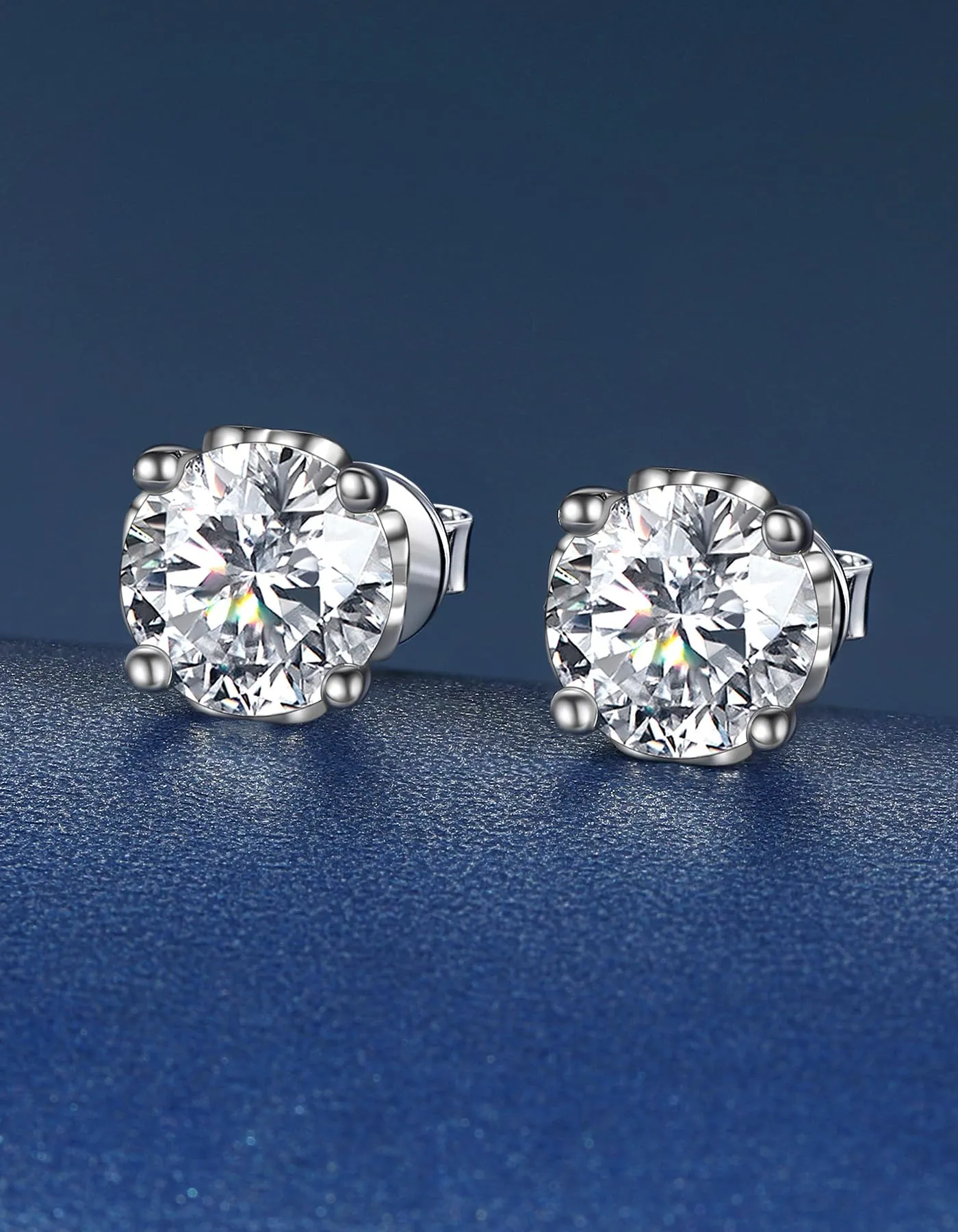 MomentWish Orecchini Moissanite Punto Luce Argento 925 6,5mm Uomo Donna - immagine 8