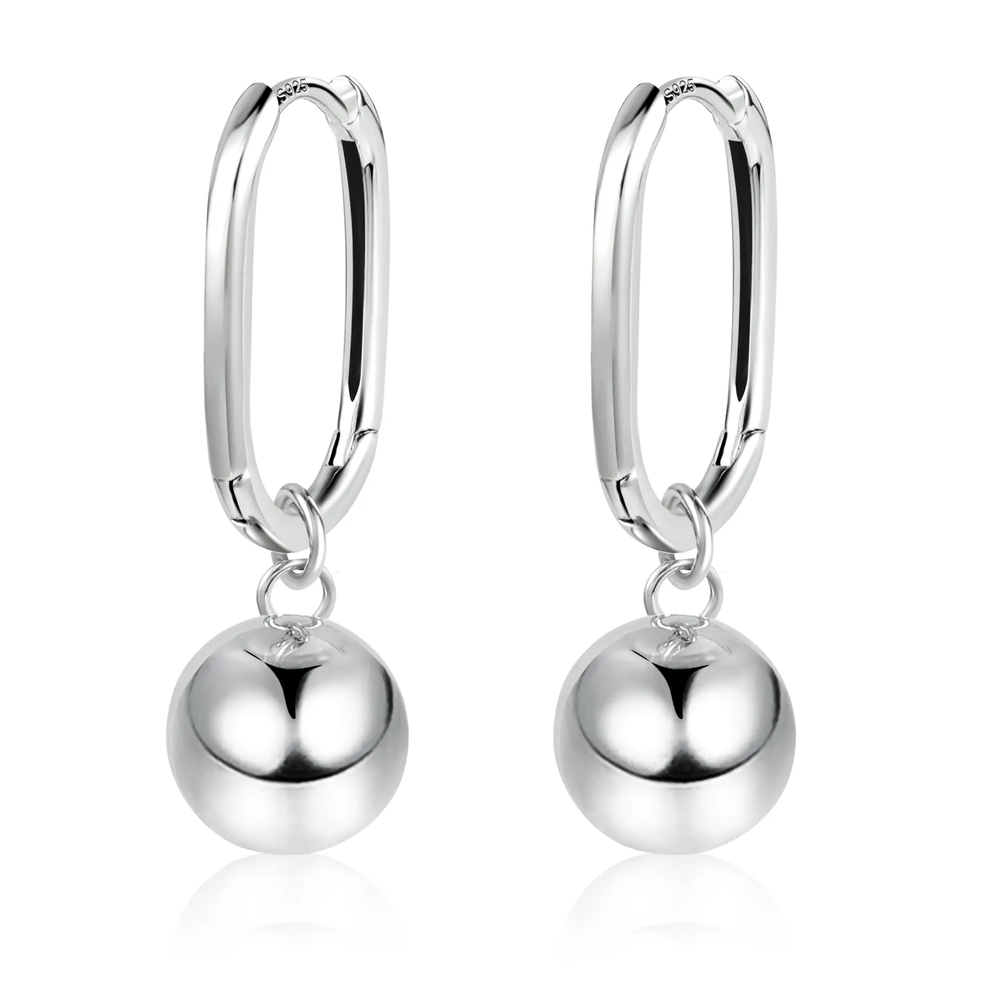 ASH'S CHOICE Orecchini Pendenti Donna Argento Sfera Leverback Lucido - immagine 1