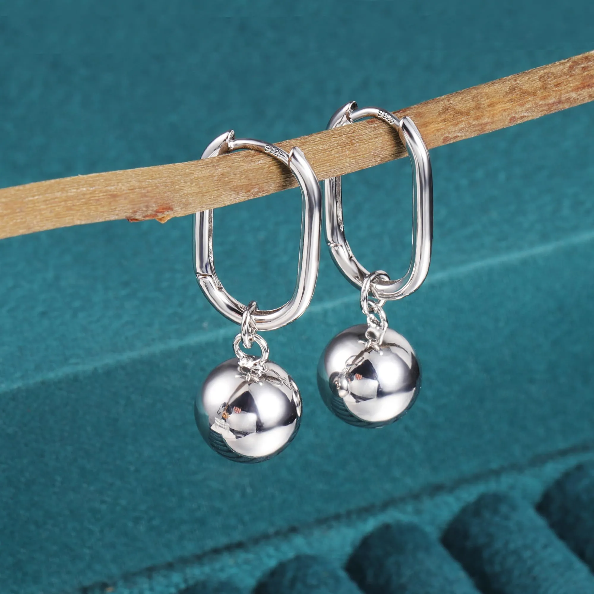 ASH'S CHOICE Orecchini Pendenti Donna Argento Sfera Leverback Lucido - immagine 6