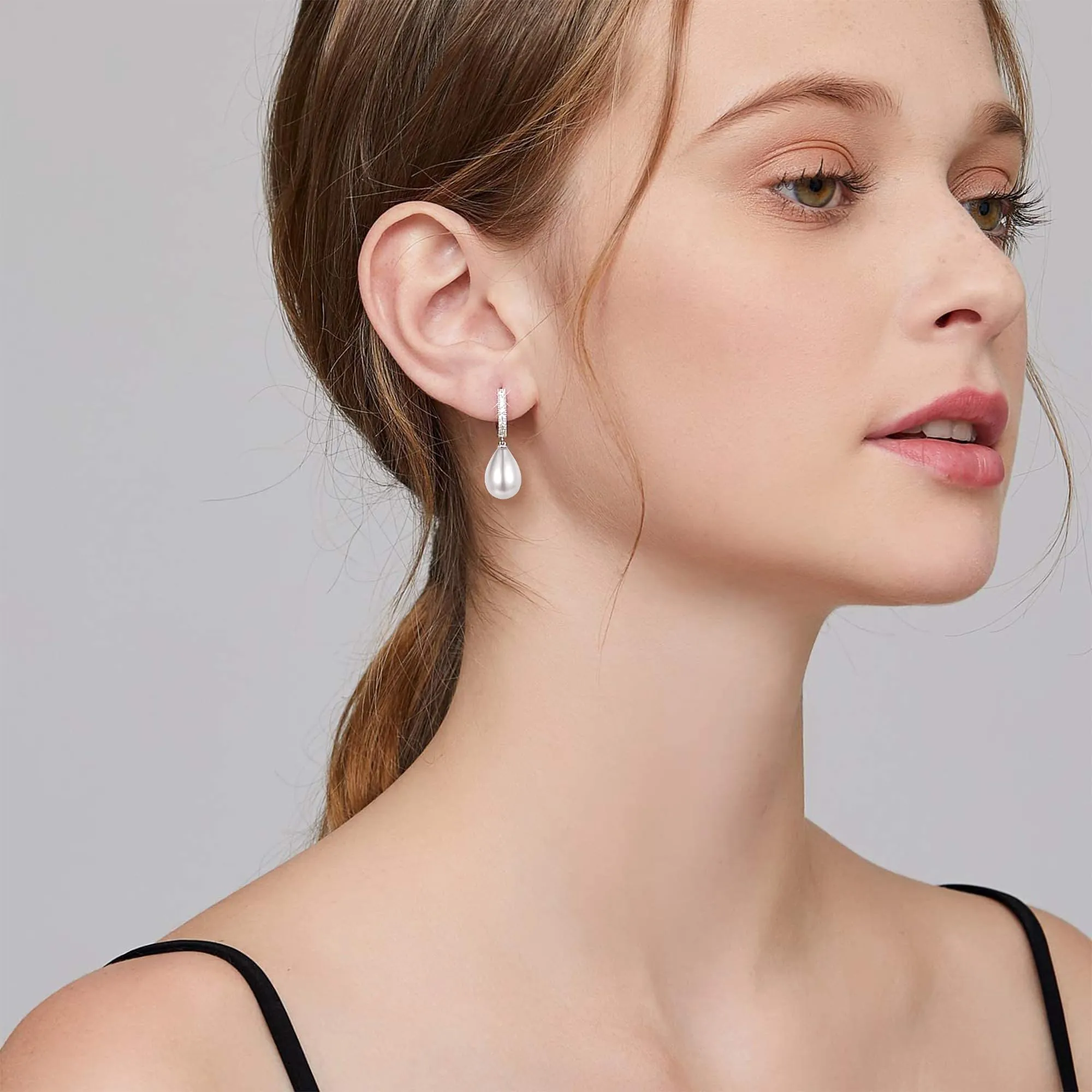 ASH'S CHOICE Orecchini Pendenti Donna Argento Goccia Perla d'Acqua Dolce - immagine 6
