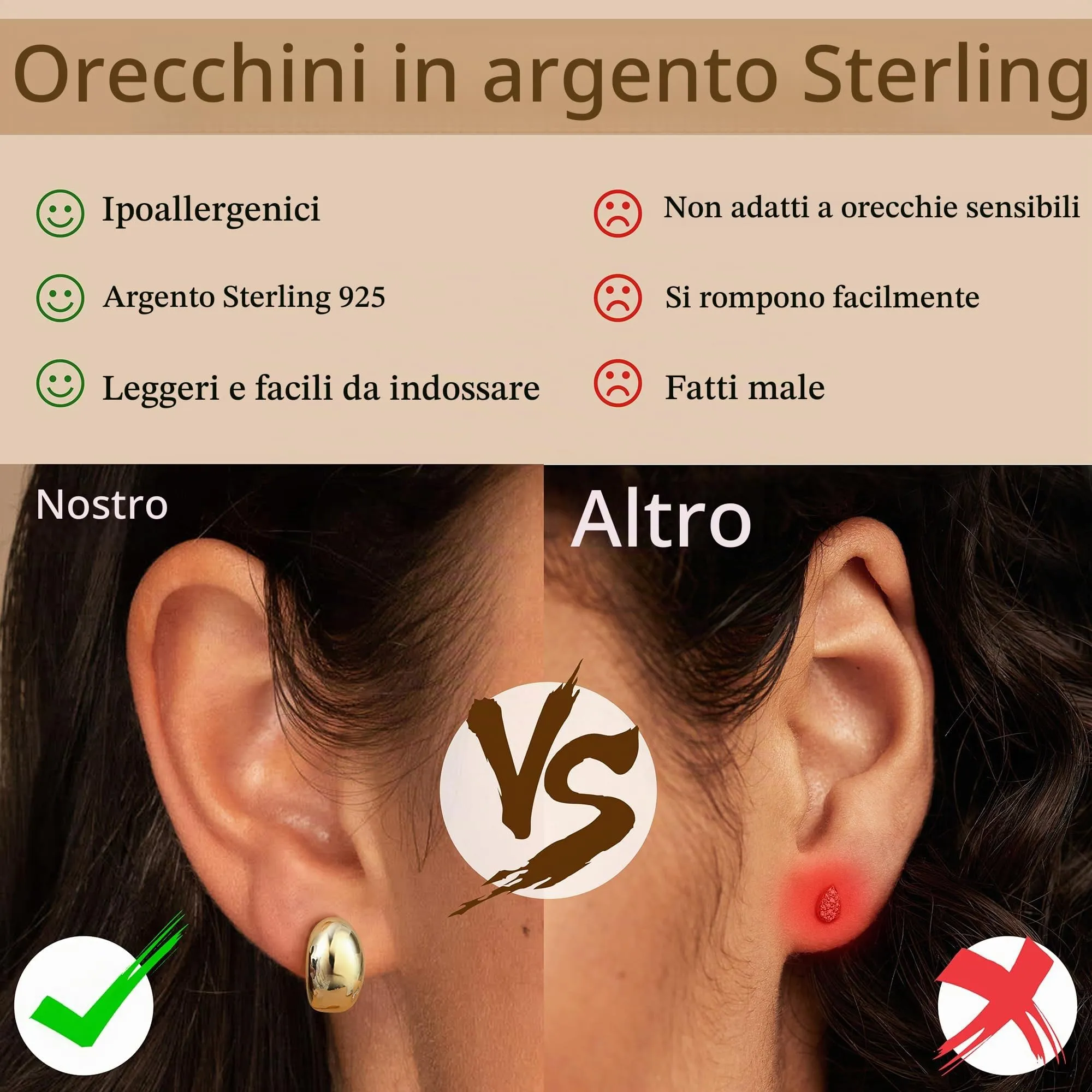 Diamday Orecchini Donna Placcato 14K Orecchini Goccia d'Acqua - immagine 5
