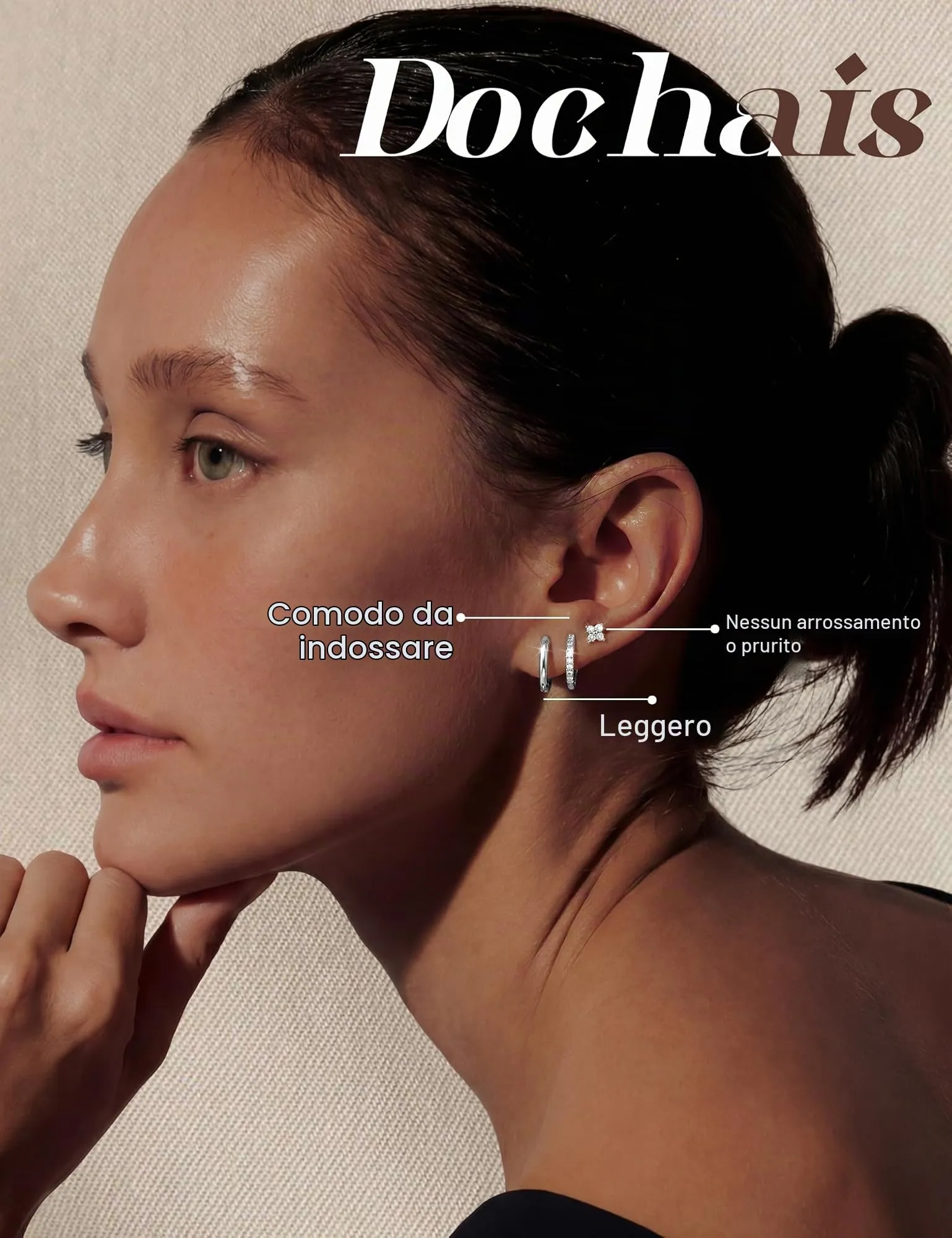 Dochais 3 Paia Orecchini Donna Argento Color Set Orecchini Cerchio Placcato Oro 14K Small Hoop Earrings Ipoallergenico Orecchio Zirconi Cubici Piccoli Cartilagine Trago Conch Helix Piercing Ragazze - immagine 3