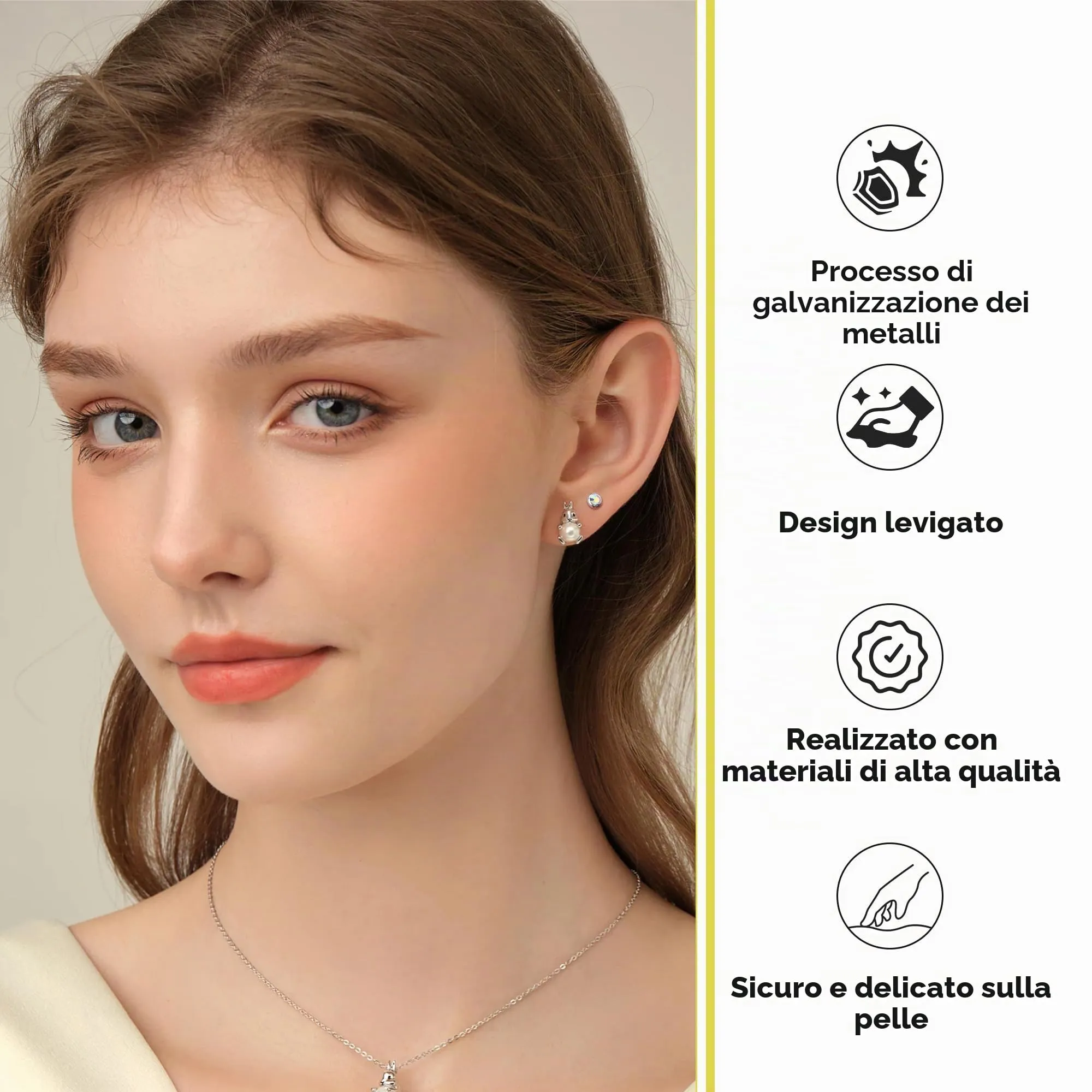 Artskin Orecchini in Titanio Ipoallergenici con Cristallo 3mm/4mm/5mm - immagine 4