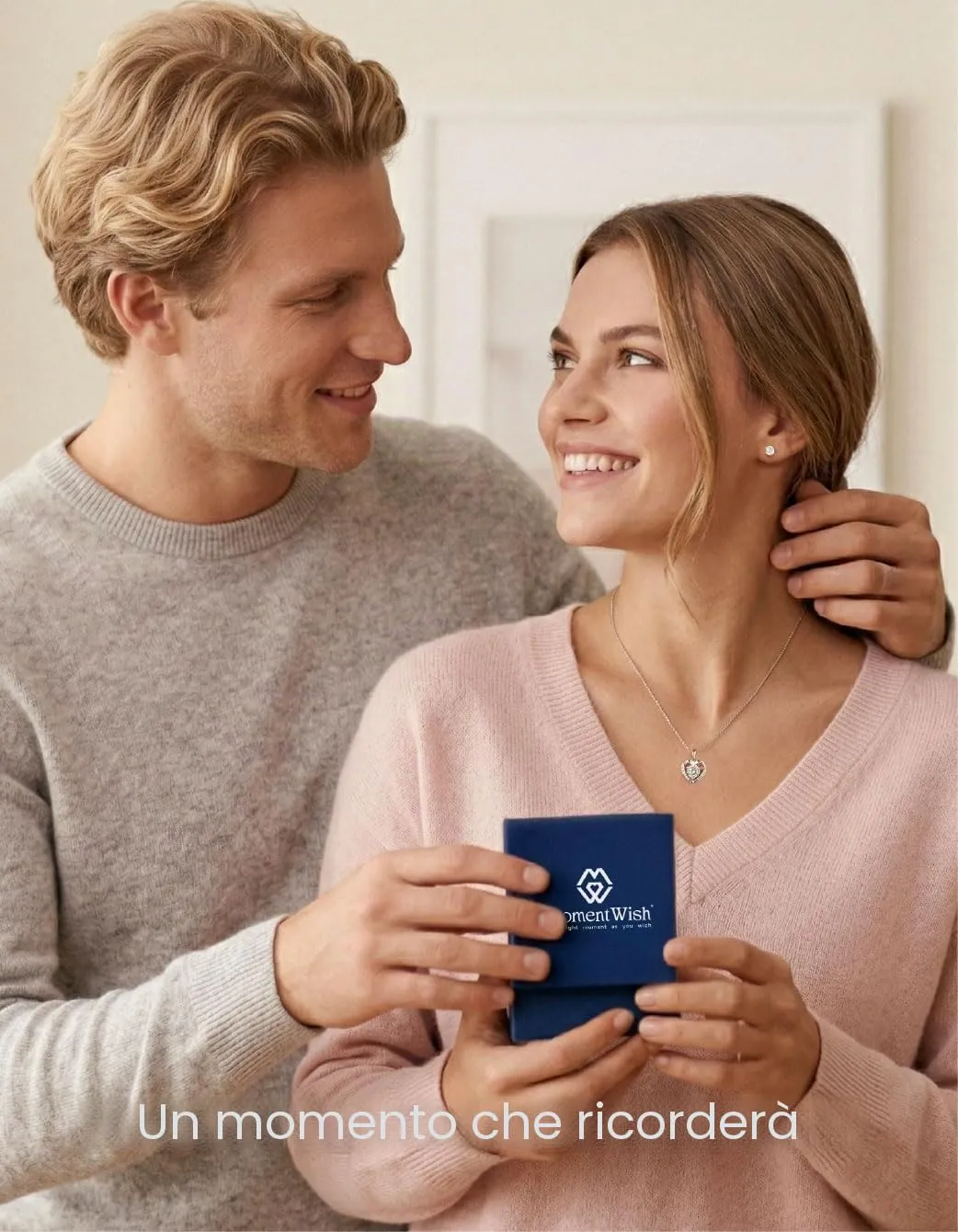 MomentWish Orecchini Moissanite Punto Luce Oro Rosa 6,5mm Uomo Donna - immagine 5
