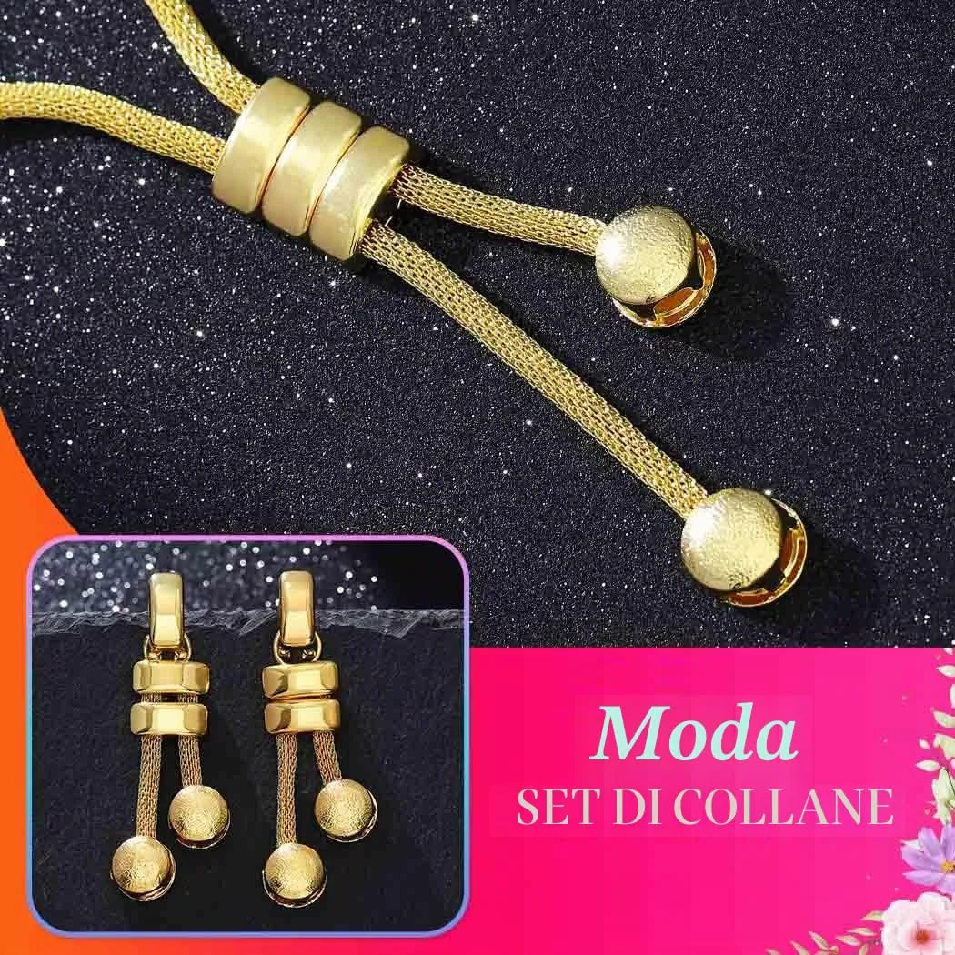 Fashband Set di collane girocollo lunghe dorate punk cubane e braccialetto alla moda catena gioielli accessori per le donne, Misura unica, /, Nessuna pietra preziosa - immagine 4