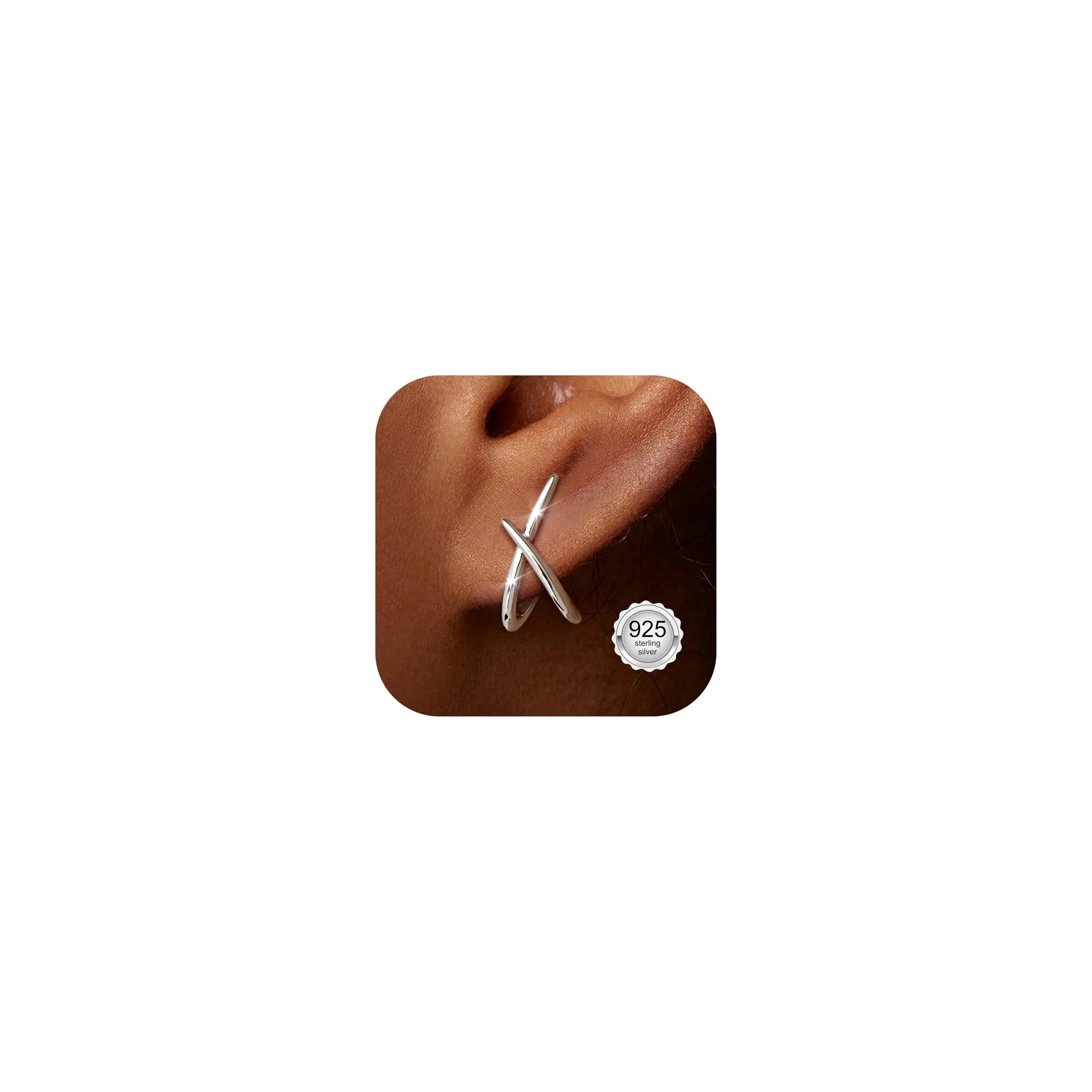 Diamday Orecchini Donna, forma X Orecchini, Agli in argento 925 - immagine 1