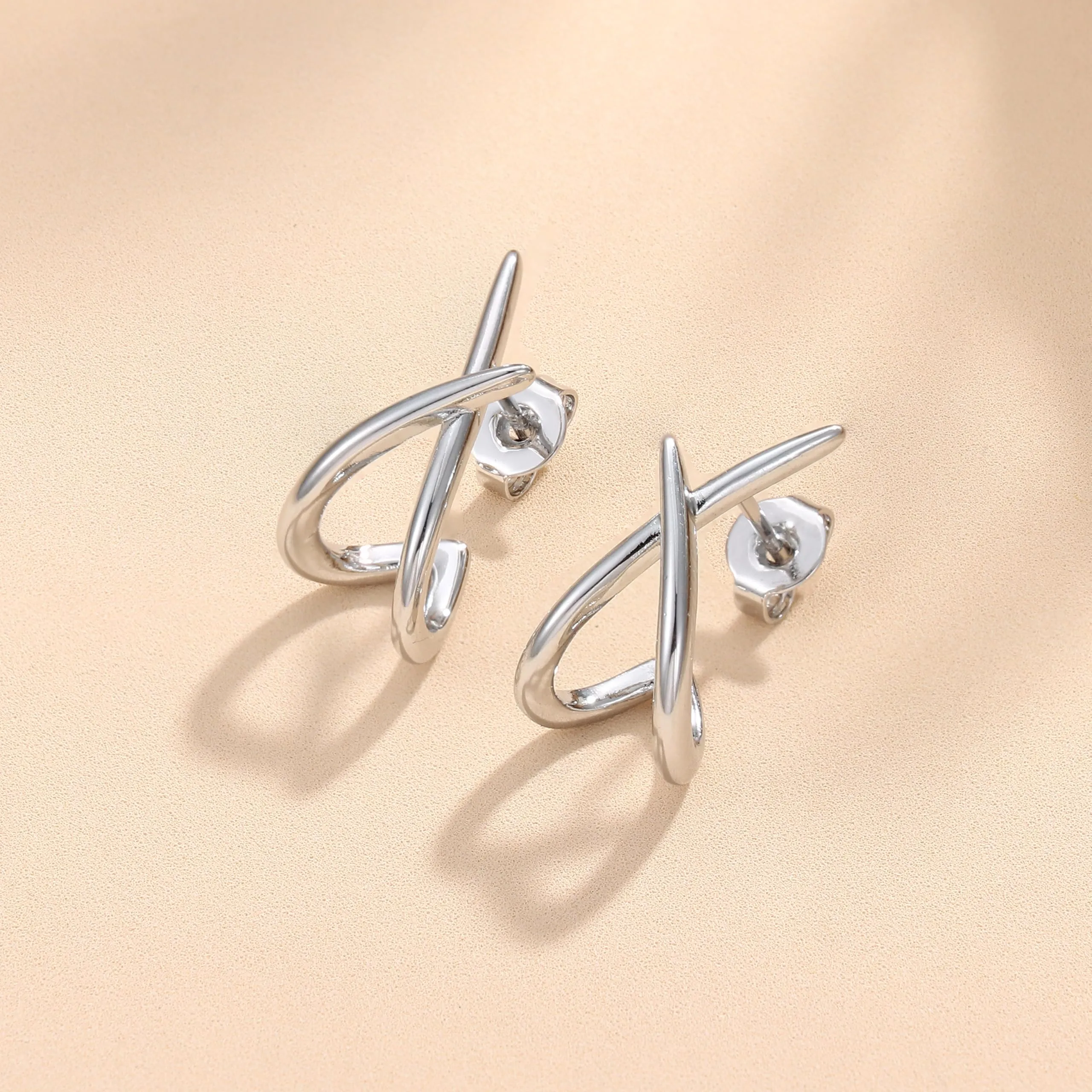 Diamday Orecchini Donna, forma X Orecchini, Agli in argento 925 - immagine 6