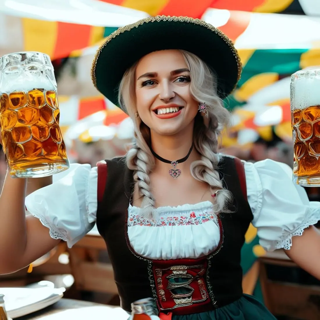 ZORVUJI Set di Gioielli Tradizionali per Donna con Collana di Velluto e Orecchini Edelweiss - Accessori per Dirndl e Oktoberfest (Rosa) - immagine 4
