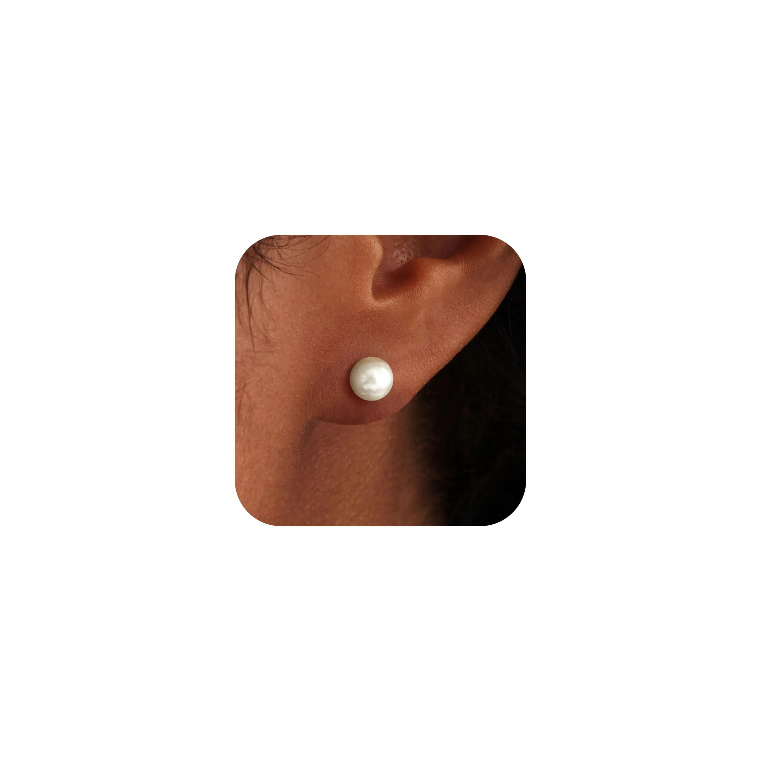 ZNBOH Orecchini Perle Donna Argento 925/Oro Anallergici Orecchini Perle Vere Perline Sfera Rotonda Zirconi Orecchini a Bottone Sposa Matrimonio Cartilagine Trago Helix Piercings Gioielli - immagine 1