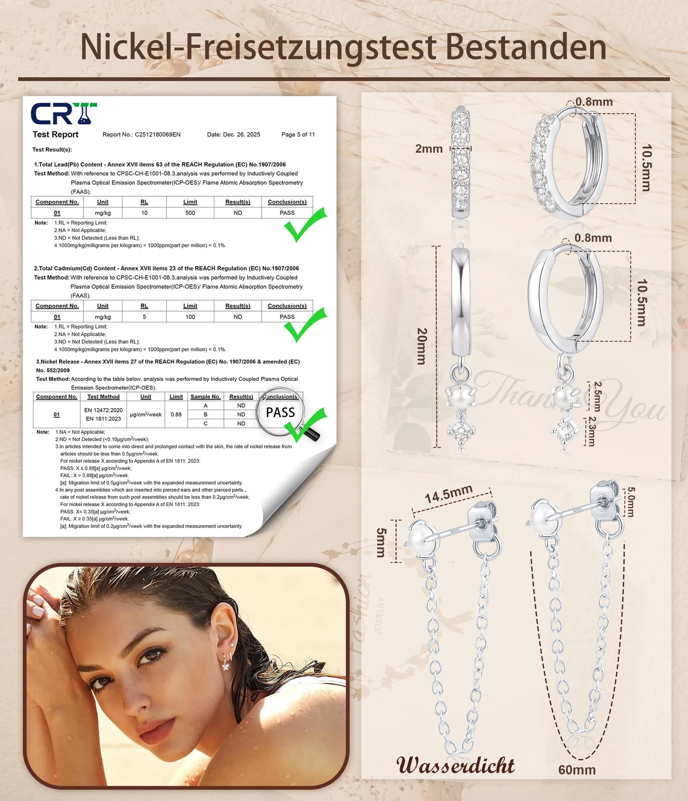 ZOERAY 3Paia Orecchini Donna Argento 925 Oro Placcato 18K Orecchini Cerchio Argento Pendenti con Punto Luce Set Orecchini Bambina Anallergici Impilabile Helix Piercing Regalo per Più Piercing Orecchio - immagine 5