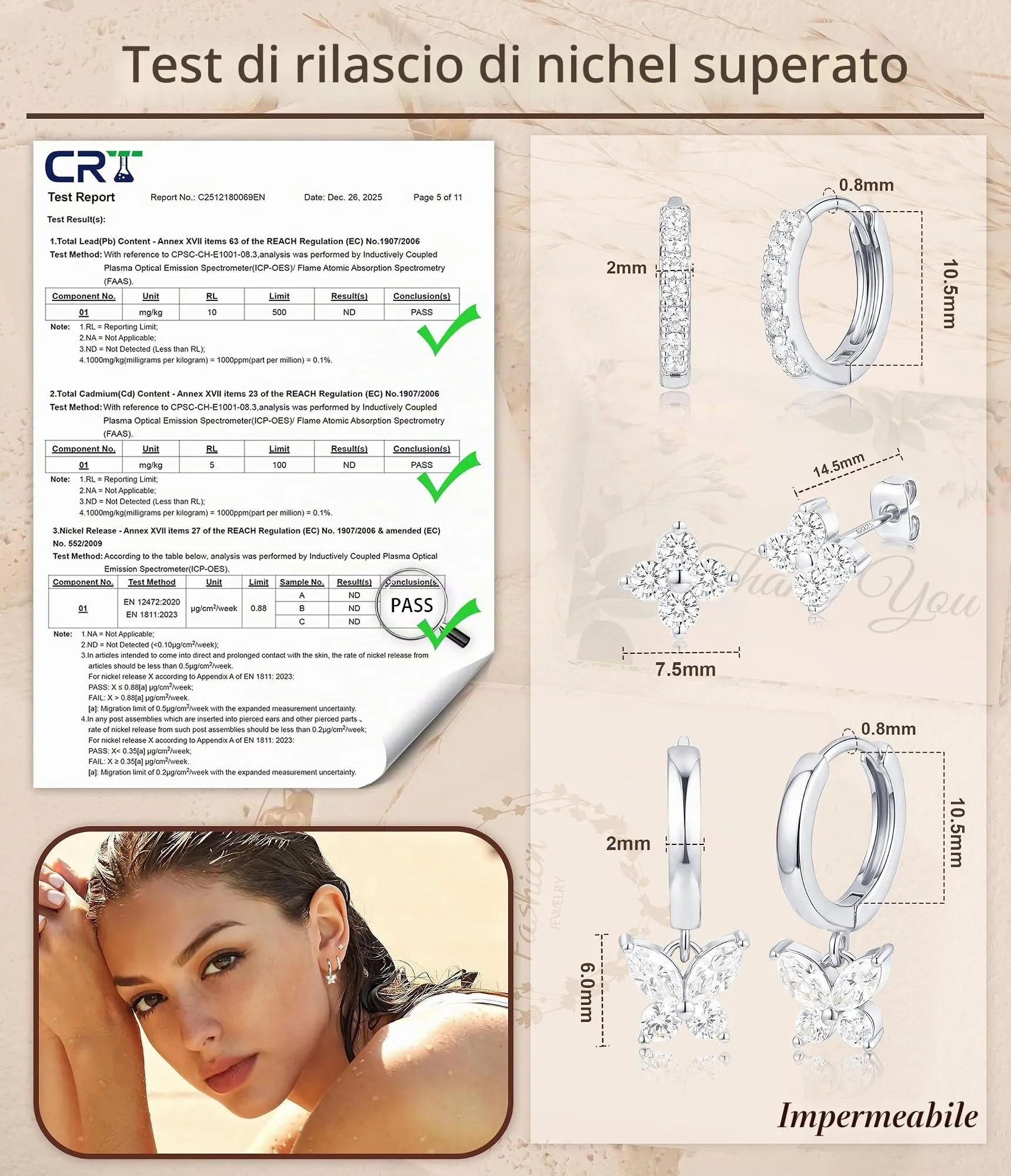 ZOERAY 3Paia Orecchini Donna Argento 925 Oro Placcato 18K Orecchini Cerchio Argento Pendenti con Punto Luce Set Orecchini Bambina Anallergici Impilabile Helix Piercing Regalo per Più Piercing Orecchio - immagine 5