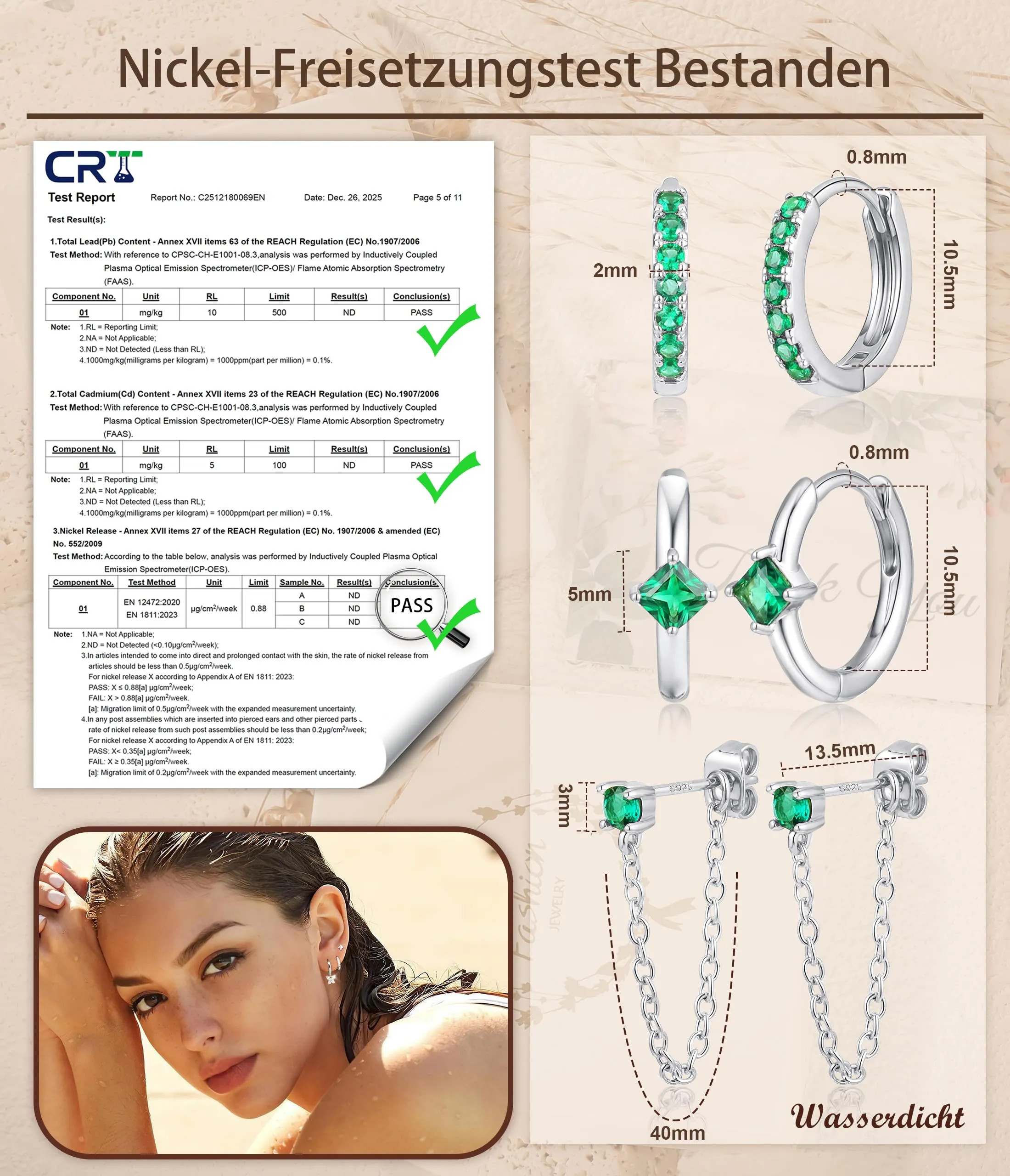 ZOERAY 3Paia Orecchini Donna Argento 925 Oro Placcato 18K Orecchini Cerchio Argento Pendenti con Punto Luce Set Orecchini Bambina Anallergici Impilabile Helix Piercing Regalo per Più Piercing Orecchio - immagine 5