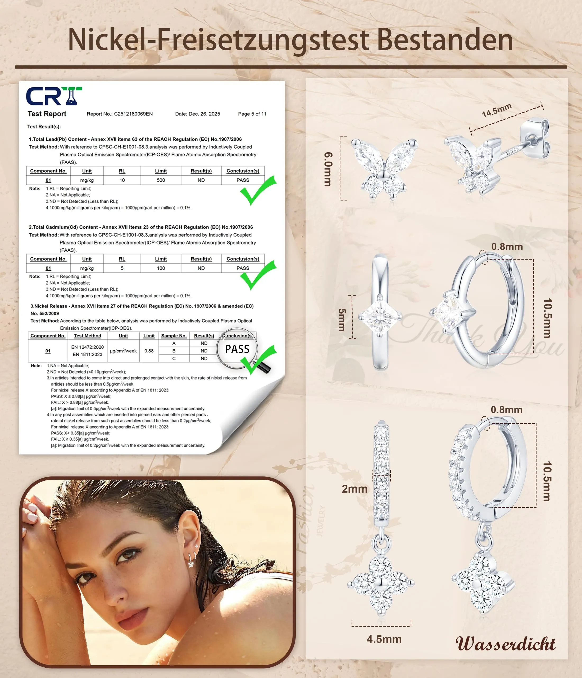 ZOERAY 3Paia Orecchini Donna Argento 925 Oro Placcato 18K Orecchini Cerchio Argento Pendenti con Punto Luce Set Orecchini Bambina Anallergici Impilabile Helix Piercing Regalo per Più Piercing Orecchio - immagine 5