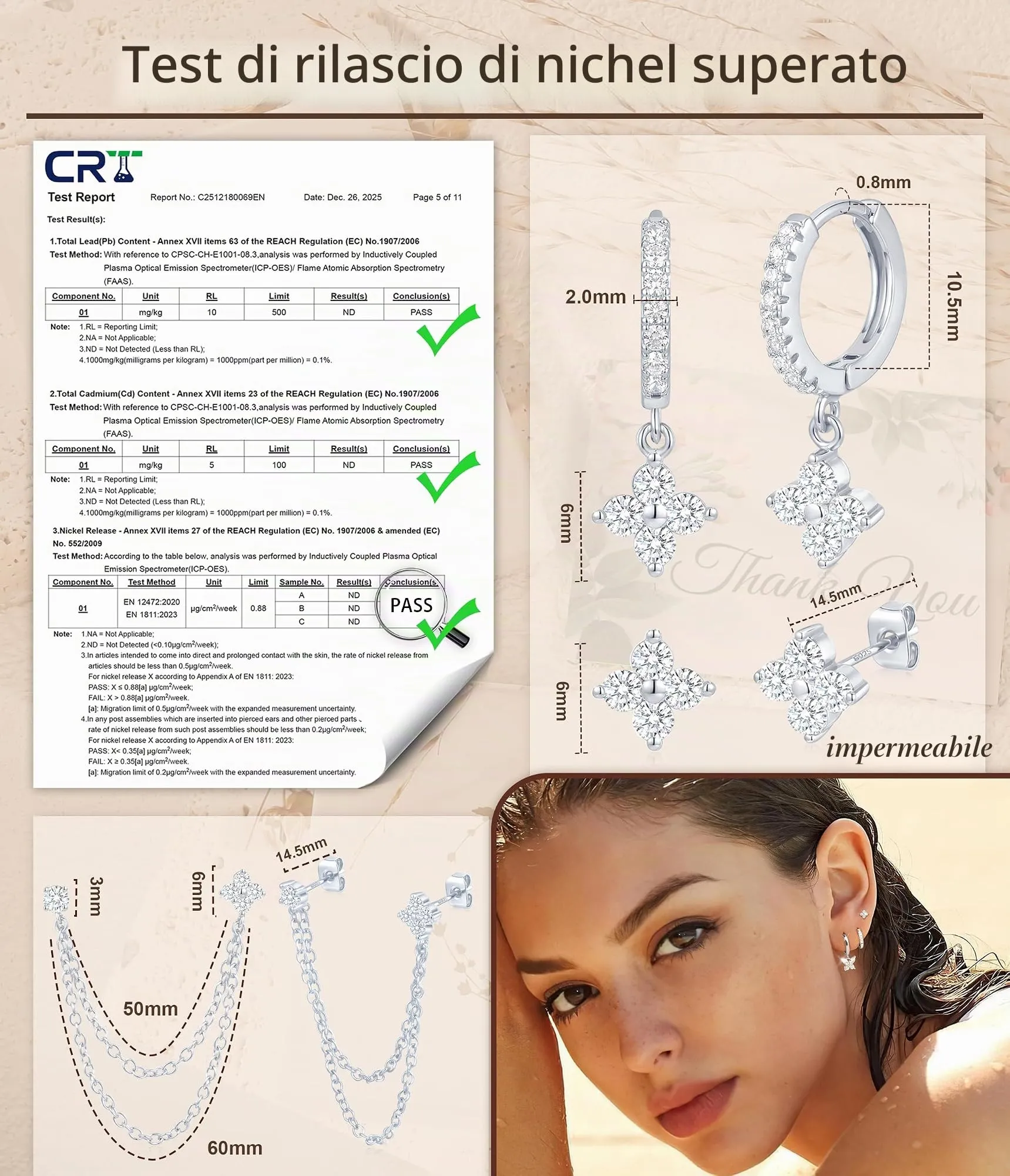 ZOERAY 3Paia Orecchini Donna Argento 925 Oro Placcato 18K Orecchini Cerchio Argento Pendenti con Punto Luce Set Orecchini Bambina Anallergici Impilabile Helix Piercing Regalo per Più Piercing Orecchio - immagine 5