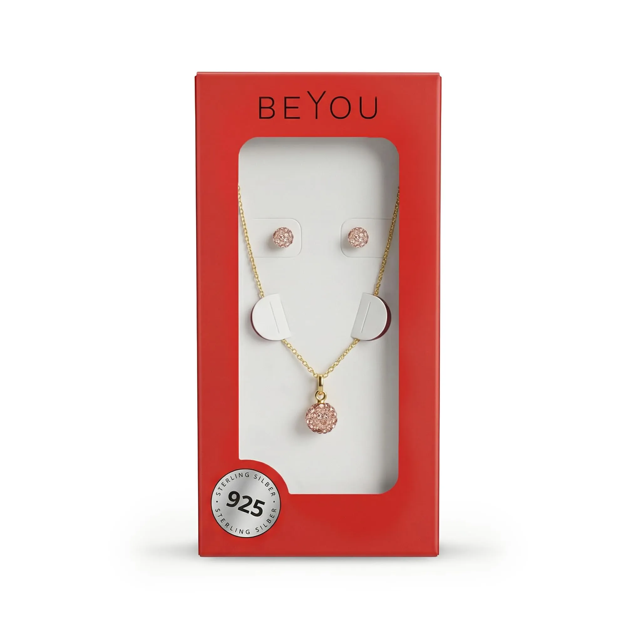 Sofia Milani - Set di 2 collane e orecchini da donna in argento 925 - Placcato oro - Con pietre di zircone - Motivo disco a sfera - immagine 3