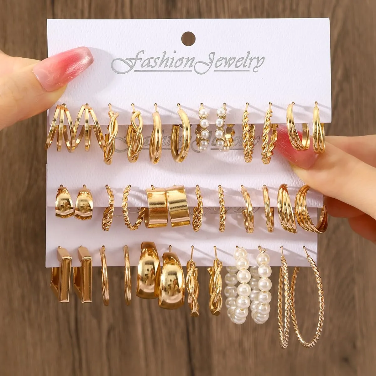 18 Paia Orecchini Oro Donna Set,Orecchini Oro Set,Sets Orecchine Anallergici Donna Oros, Zircone Sintetico Scintillante, Un Gioiello Elegante da Regalare, Perfetto per Mamme, Mogli O Fidanzate/B - immagine 2