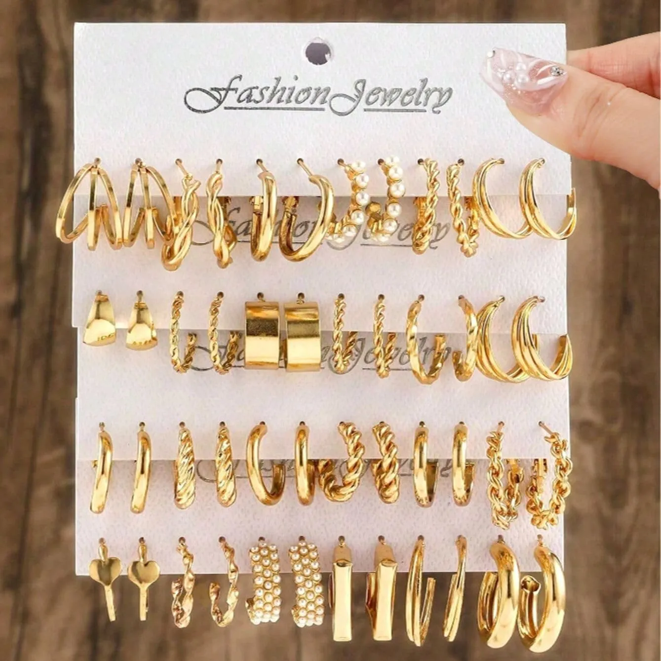 24 Paia Orecchini Oro Donna Set,Orecchini Oro Set,Sets Orecchine Anallergici Donna Oros, Zircone Sintetico Scintillante, Un Gioiello Elegante da Regalare, Perfetto per Mamme, Mogli O Fidanzate/C - immagine 2