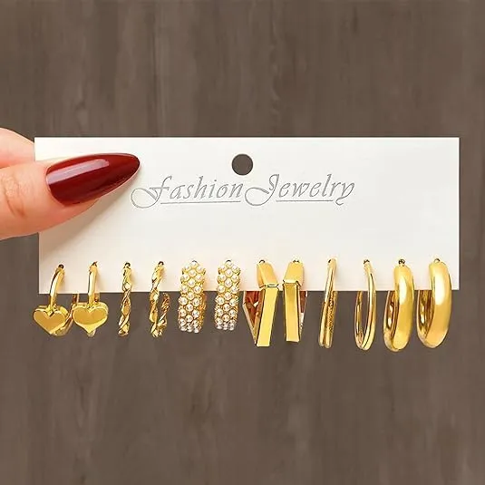 24 Paia Orecchini Oro Donna Set,Orecchini Oro Set,Sets Orecchine Anallergici Donna Oros, Zircone Sintetico Scintillante, Un Gioiello Elegante da Regalare, Perfetto per Mamme, Mogli O Fidanzate/C - immagine 6