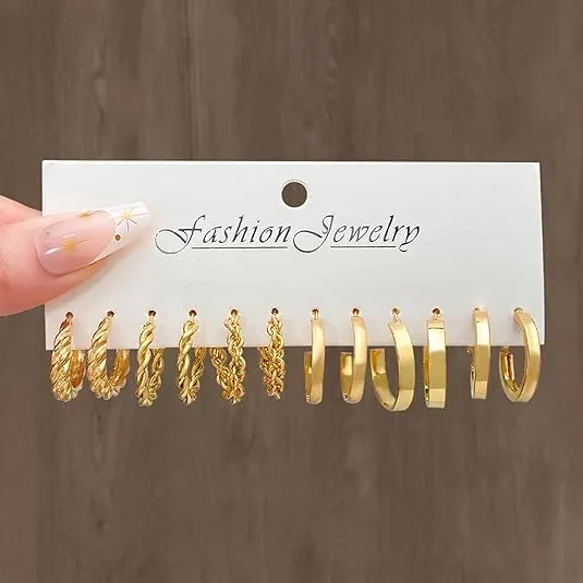 24 Paia Orecchini Oro Donna Set,Orecchini Oro Set,Sets Orecchine Anallergici Donna Oros, Zircone Sintetico Scintillante, Un Gioiello Elegante da Regalare, Perfetto per Mamme, Mogli O Fidanzate/C - immagine 8