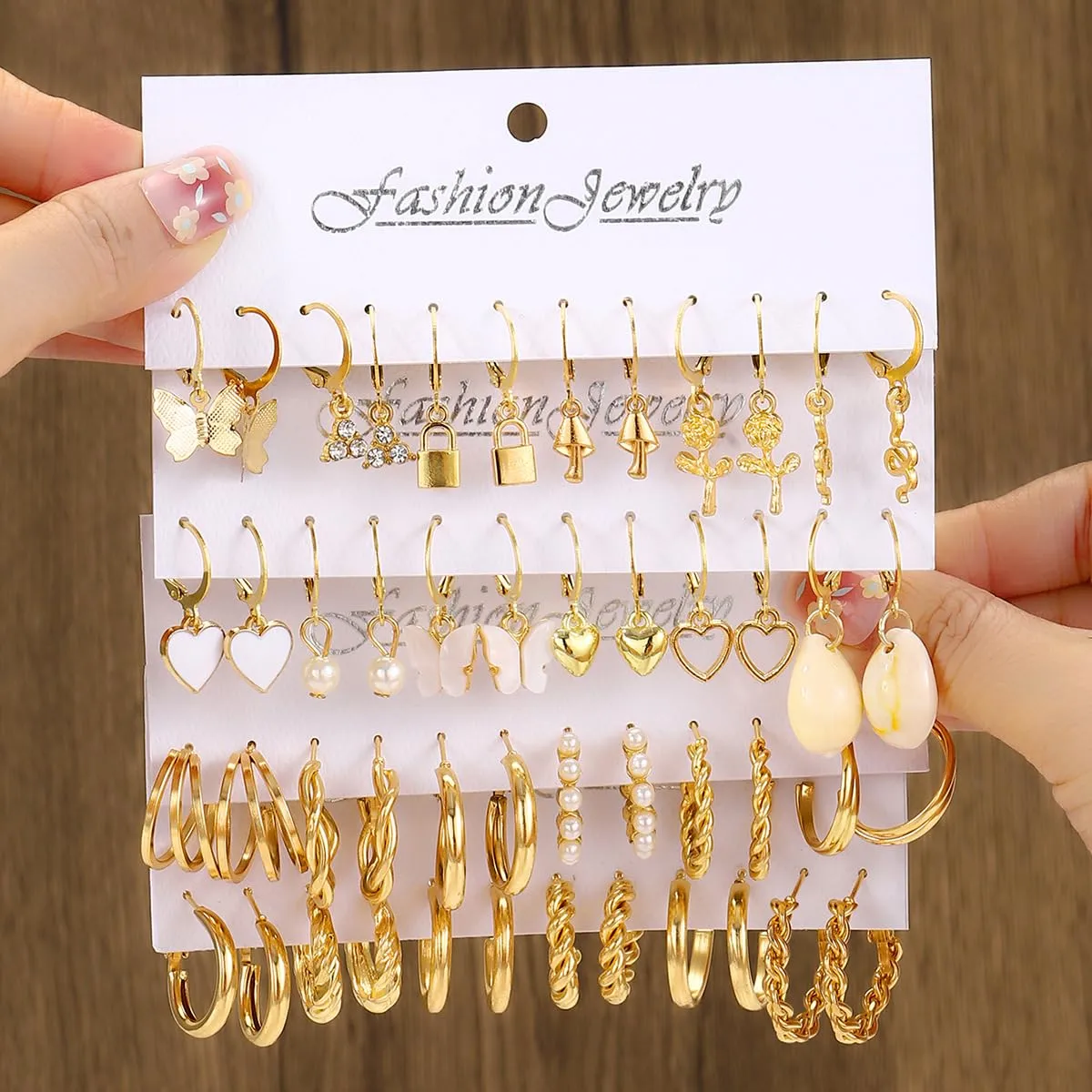 24 Paia Orecchini Oro Donna Set,Orecchini Oro Set,Sets Orecchine Anallergici Donna Oros, Zircone Sintetico Scintillante, Un Gioiello Elegante da Regalare, Perfetto per Mamme, Mogli O Fidanzate/D - immagine 3