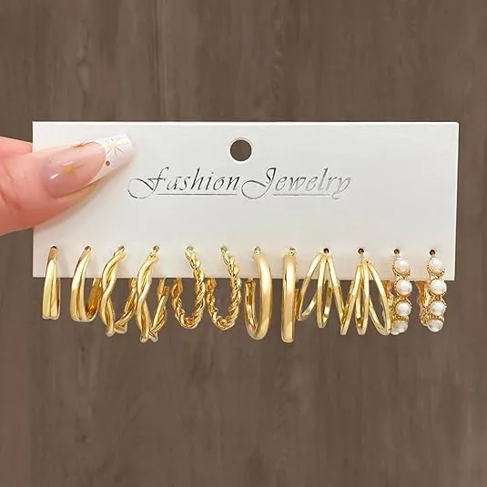24 Paia Orecchini Oro Donna Set,Orecchini Oro Set,Sets Orecchine Anallergici Donna Oros, Zircone Sintetico Scintillante, Un Gioiello Elegante da Regalare, Perfetto per Mamme, Mogli O Fidanzate/D - immagine 7