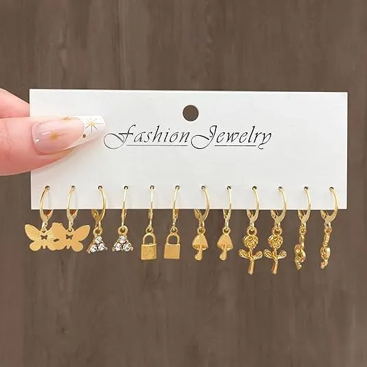 24 Paia Orecchini Oro Donna Set,Orecchini Oro Set,Sets Orecchine Anallergici Donna Oros, Zircone Sintetico Scintillante, Un Gioiello Elegante da Regalare, Perfetto per Mamme, Mogli O Fidanzate/D - immagine 8