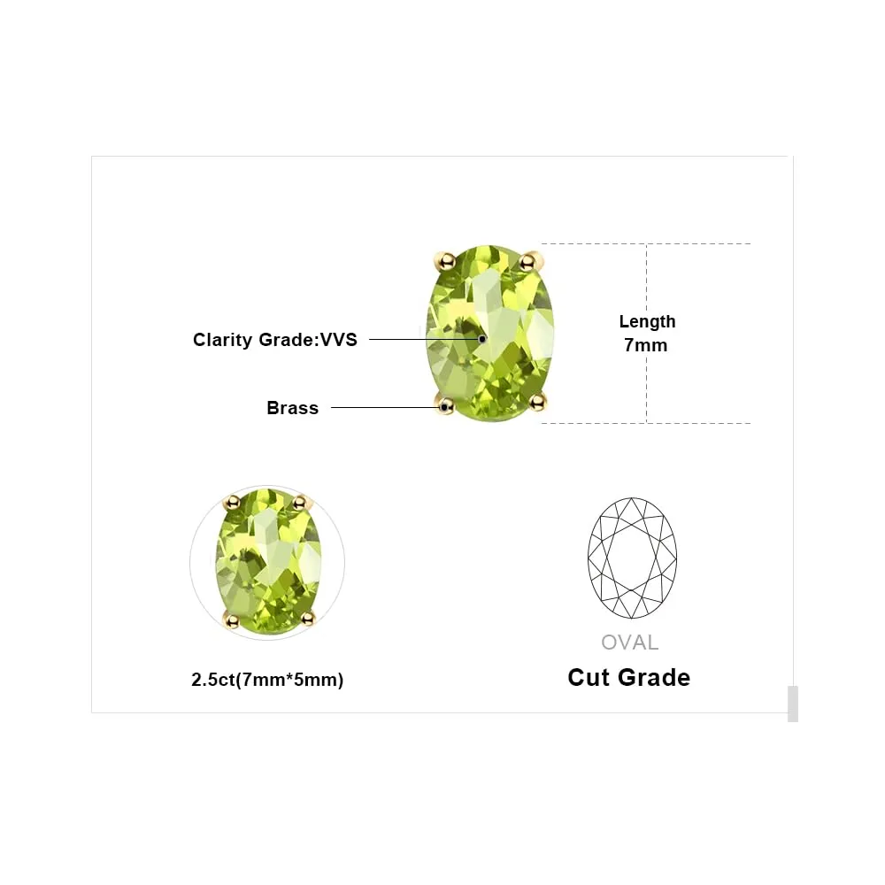 JewelryPalace Orecchini a Bottone in placcato 14K Donna con Pietre Naturali: Ametista Viola, Topazio Azzurro, Citrino, Granato, Zirconia cubica color peridoto - Stud Orecchini a Lobo in Tre Ori con - immagine 2