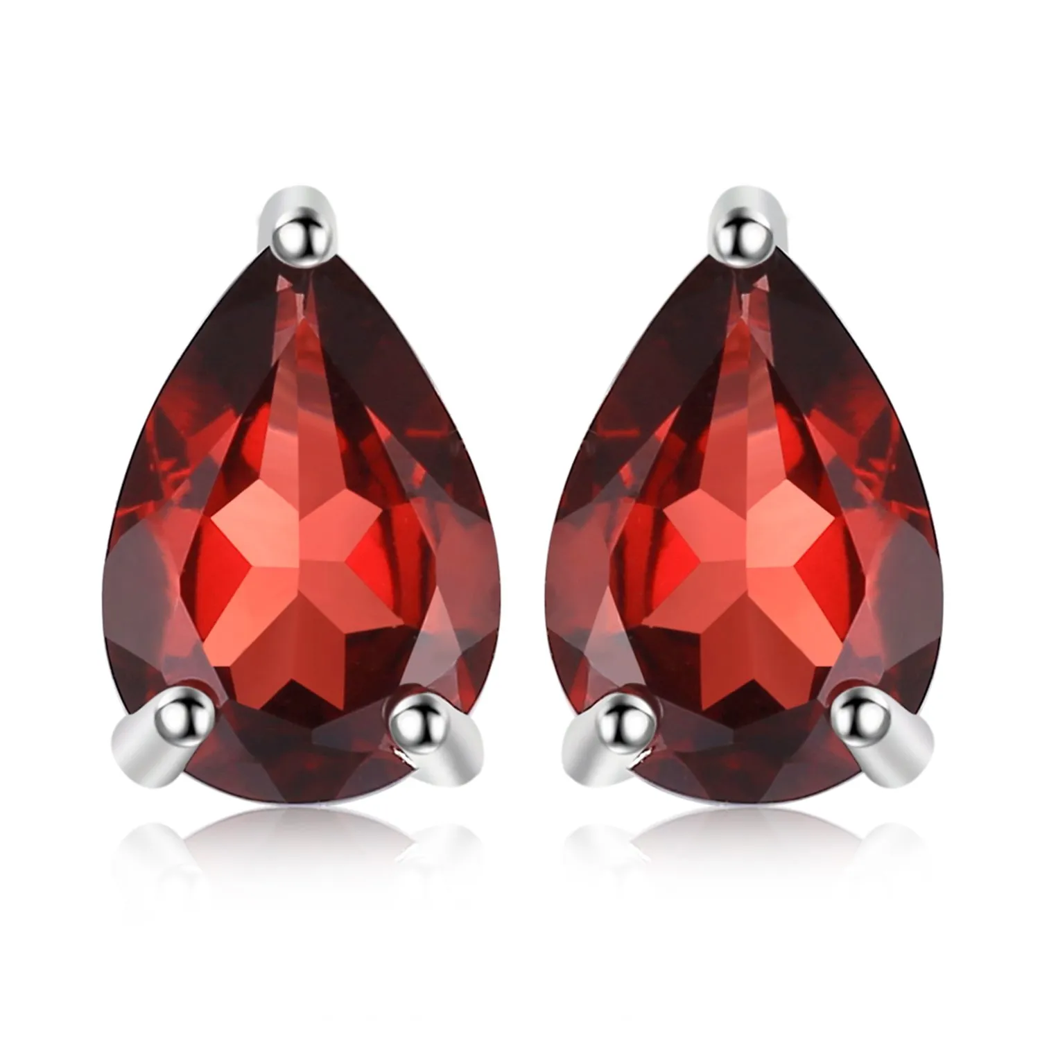 JewelryPalace orecchini a goccia 1,8 carati in Garnet Colored Cubic Zirconia, Birthstone aus 14K Weißgold vergoldet - immagine 1
