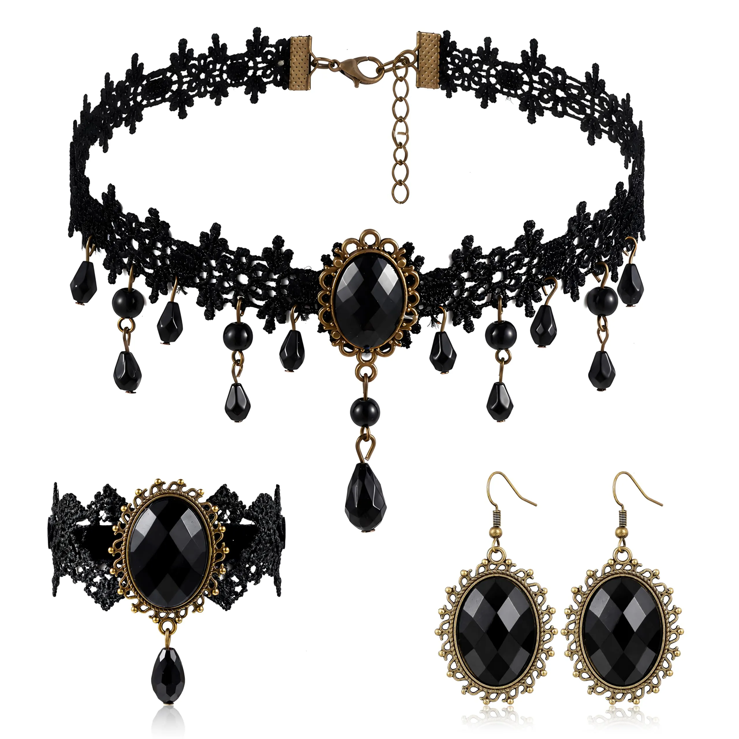 ADRAMATA Gioielli Halloween Collana Vampiro Orecchini Gotici e Bracciale - immagine 7