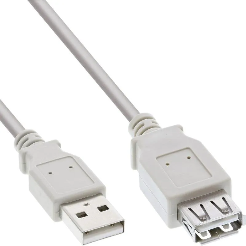 Prolunga USB InLine 34618X 2.0 Tipo-A maschio-femmina 1,8 m beige - immagine 1
