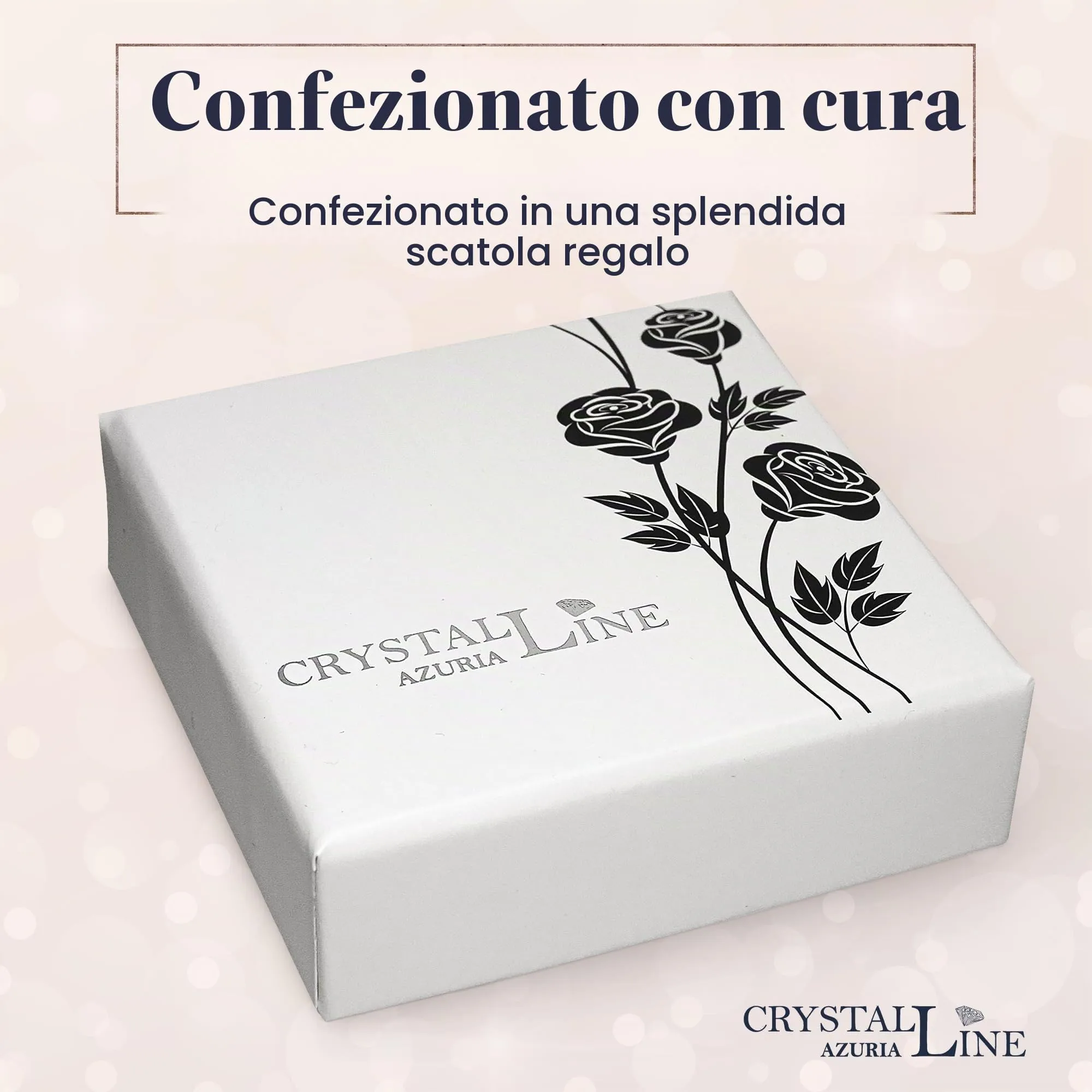 Crystalline Azuria Donna 18ct Placcato Oro Zaffiro simulato Blu Cristalli di Zirconi Rotondo Parure Collana con Ciondolo 45 cm Orecchini Bracciale - immagine 6