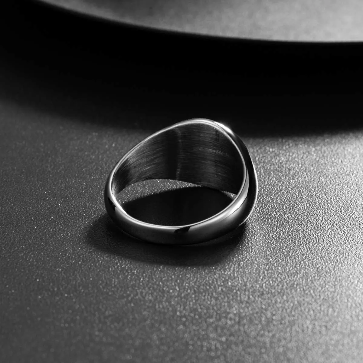 Joliernelle Anello Uomo Donna Lucido in Acciaio Inossidabile Gioielli Unisex Anello Sigillo Personalizzato Taglia 14 - immagine 4