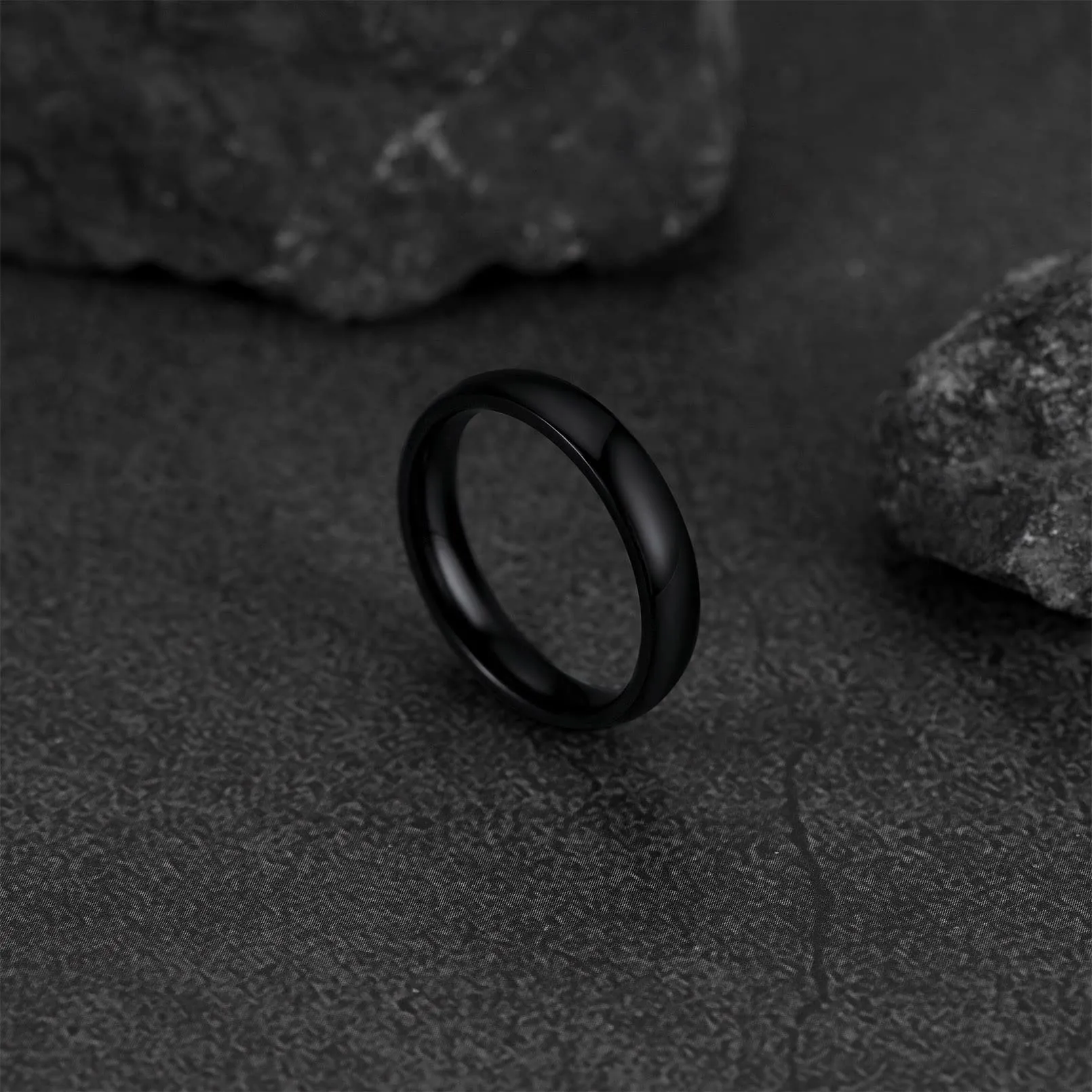 FaithHeart Anello Impilabile Classica per Uomo Donna Larghezza 2/4/6/8 MM Misure Diverse Argento Oro Nero Set di Anelli Fantasia Regalo Compleanno Coppie - immagine 9