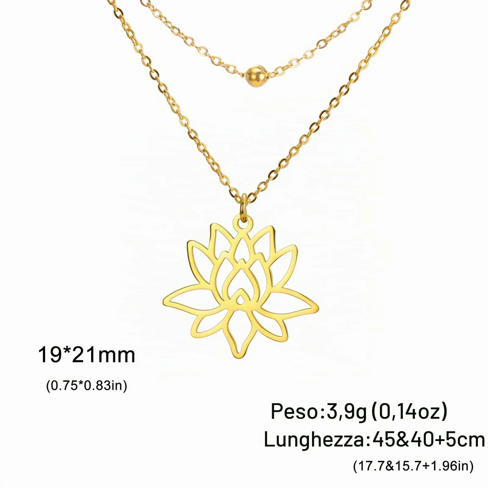Ciondolo VASSAGO con simbolo del Buddha e del Loto per Donne, Collana di Guarigione Yoga in Acciaio Inox, Fiore, Ciondolo Buddhista, Amuleto Unalome, Gioiello Religioso, Regolabile - immagine 6