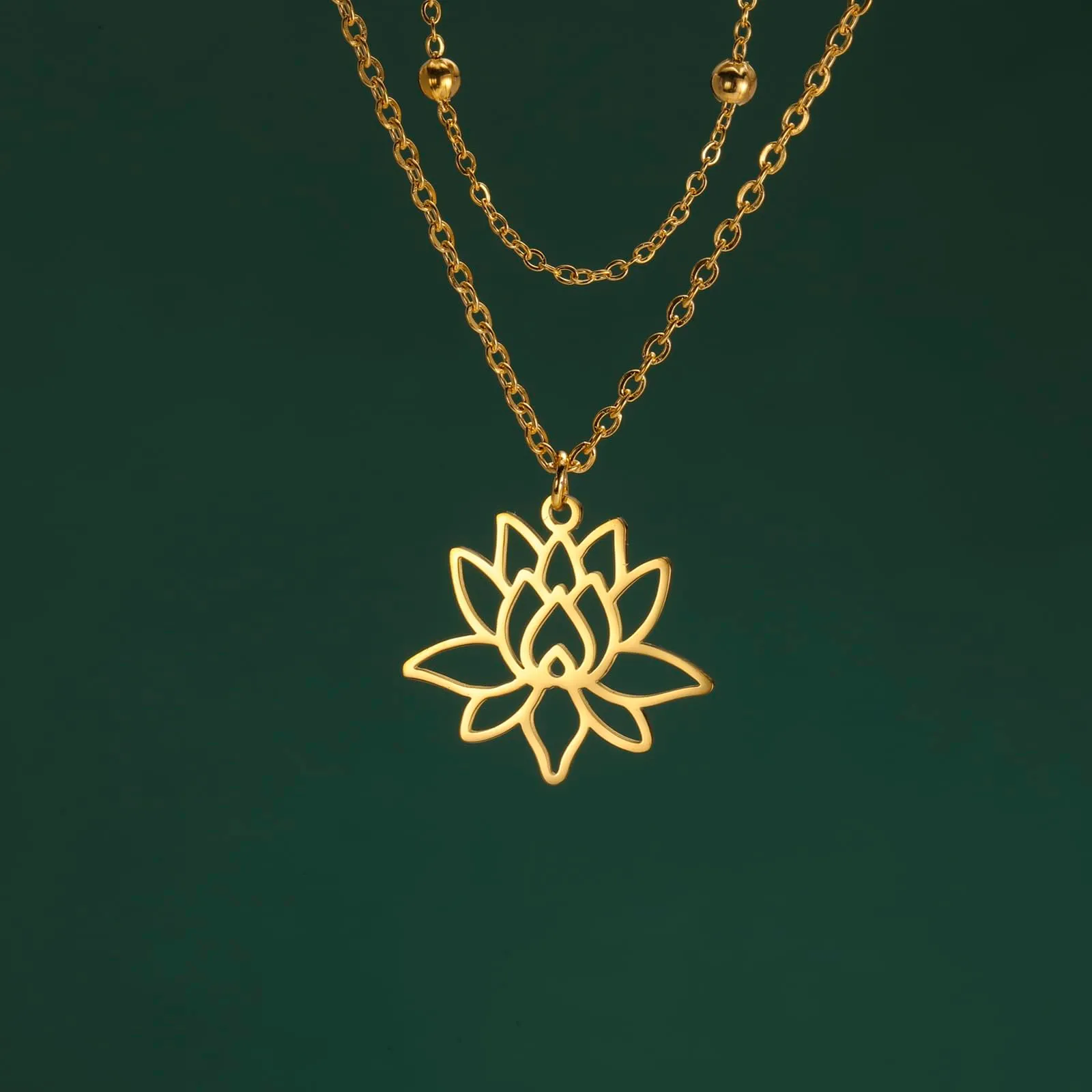 Ciondolo VASSAGO con simbolo del Buddha e del Loto per Donne, Collana di Guarigione Yoga in Acciaio Inox, Fiore, Ciondolo Buddhista, Amuleto Unalome, Gioiello Religioso, Regolabile - immagine 8