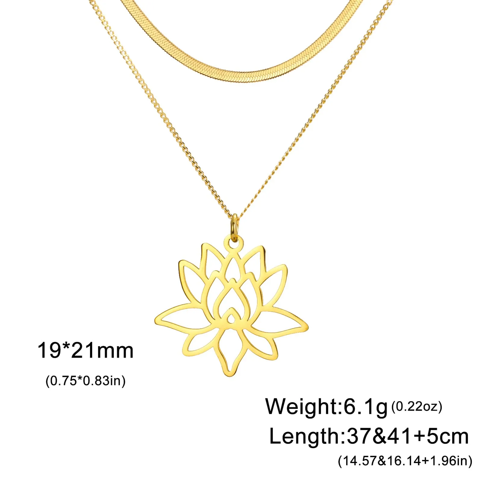 VASSAGO Collana da donna con ciondolo a forma di fiore di loto con Buddha, in acciaio inossidabile, con simbolo unalome, amuleto, gioielli religiosi, Misura unica, Acciaio inossidabile, Nessuna pietra - immagine 6