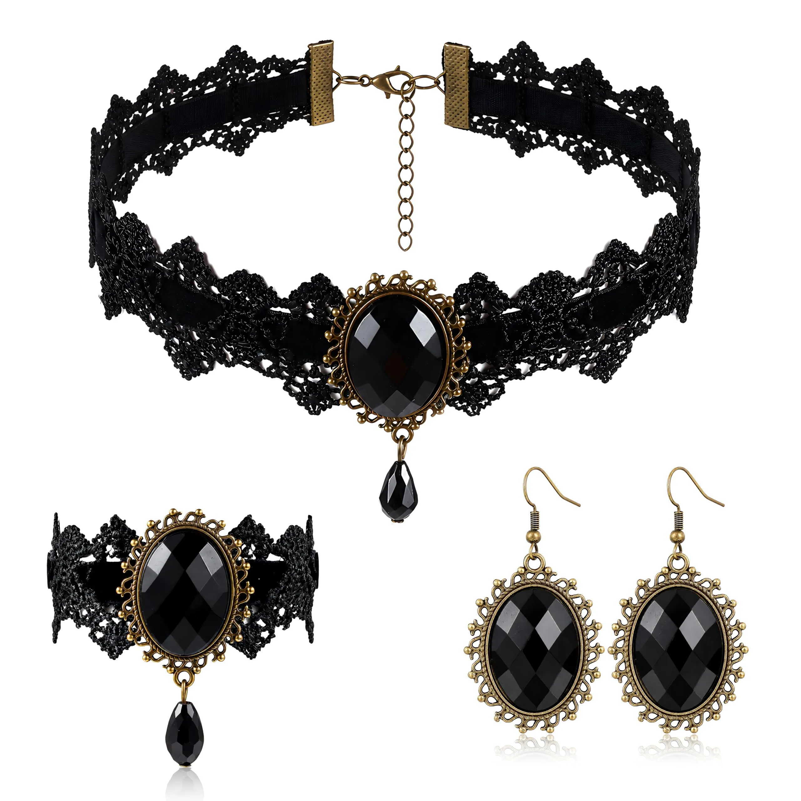 ADRAMATA Gioielli Halloween Collana Vampiro Orecchini Gotici e Bracciale - immagine 7