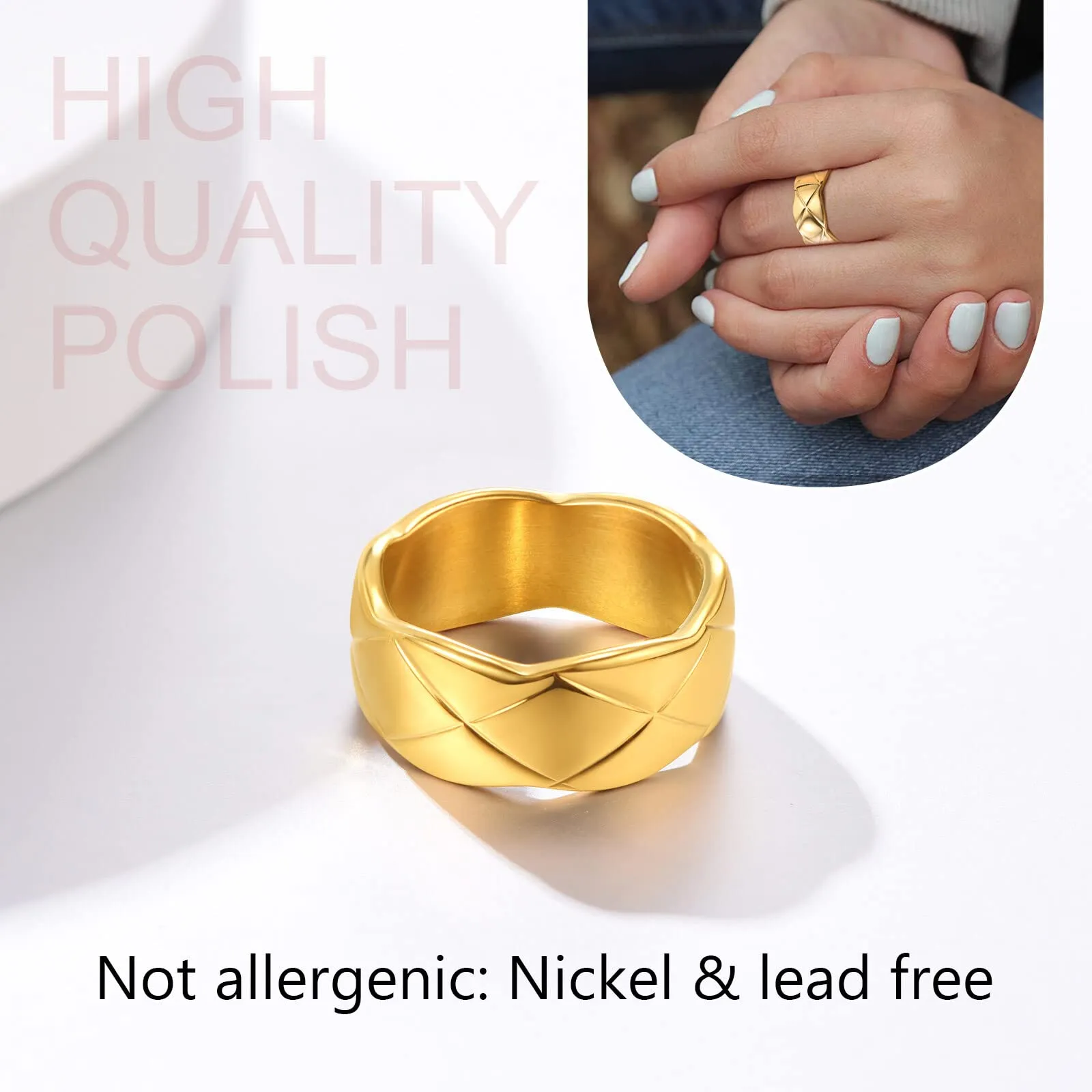 FindChic Anello Uomo Donna Anello Ragazzo Fidanzamento Coppie Catena Pollice Acciaio Inox Ragazza 59 - immagine 4