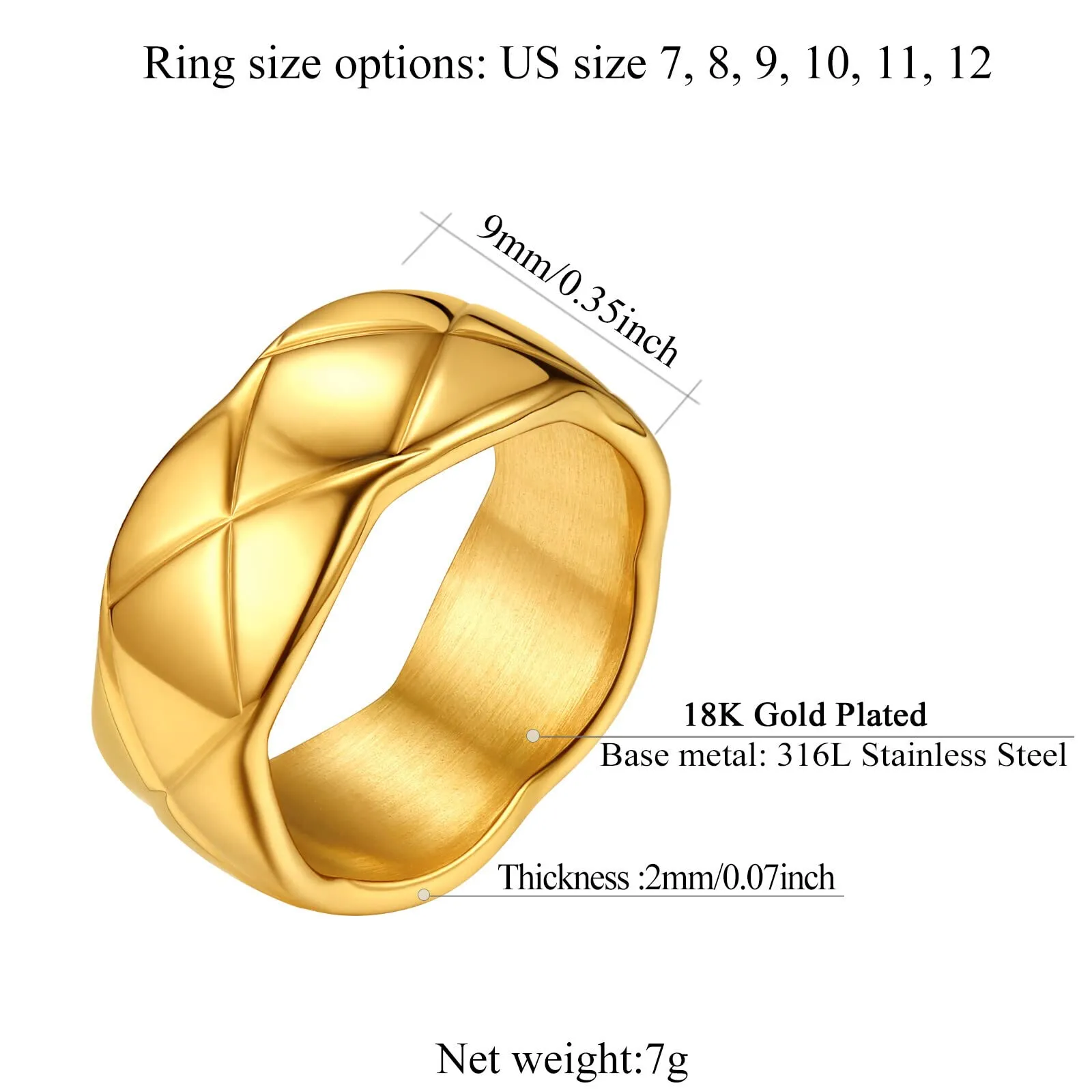 FindChic Anello Uomo Donna Anello Ragazzo Fidanzamento Coppie Catena Pollice Acciaio Inox Ragazza 59 - immagine 5