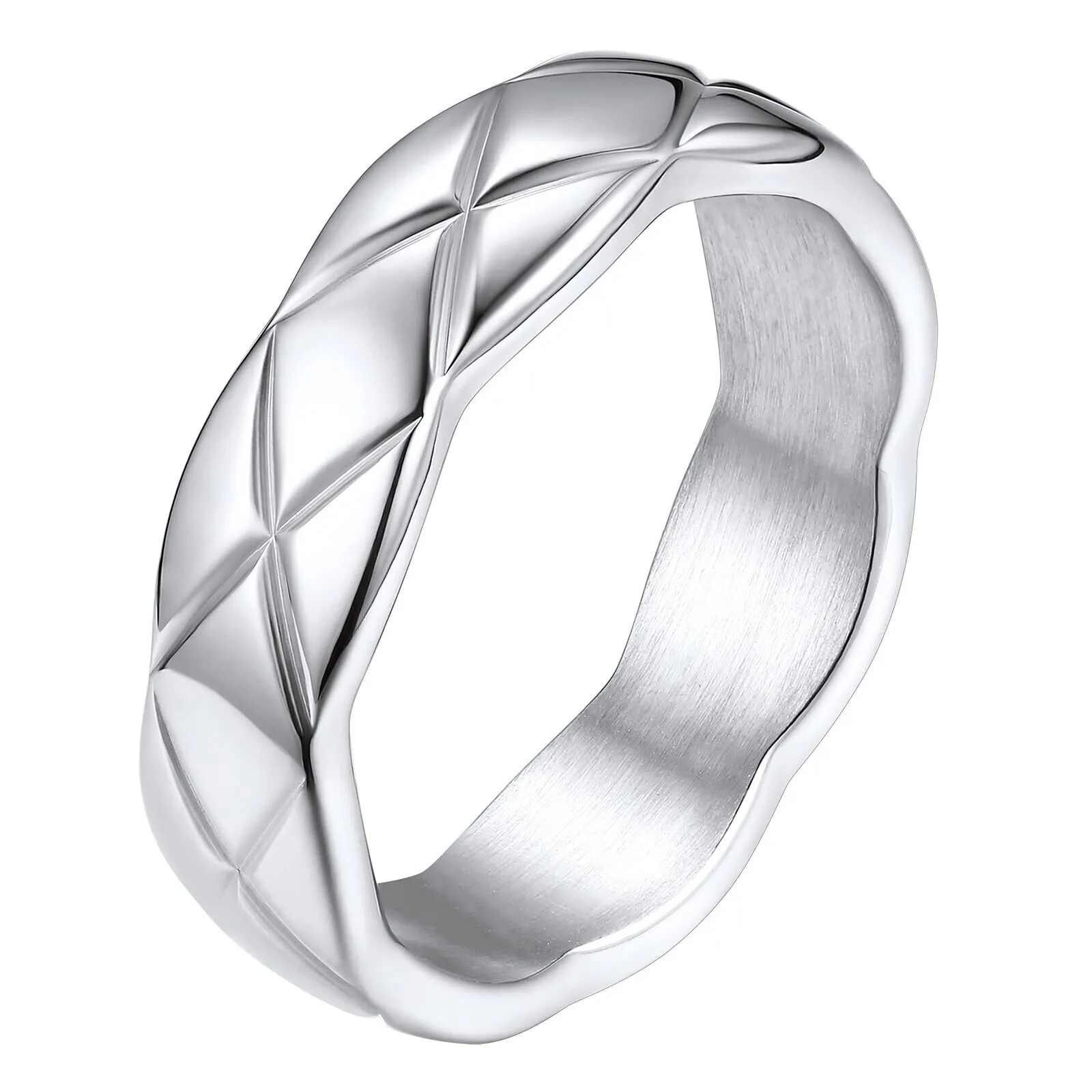 FindChic Anello da uomo e da donna, in acciaio inox, larghezza 6 mm, misura 11, anello per pollice - immagine 1