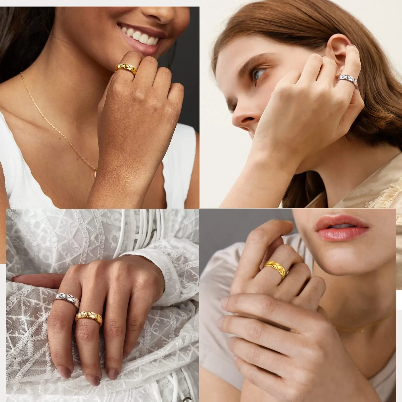 FindChic Anello da uomo e da donna, in acciaio inox, larghezza 6 mm, misura 11, anello per pollice - immagine 2