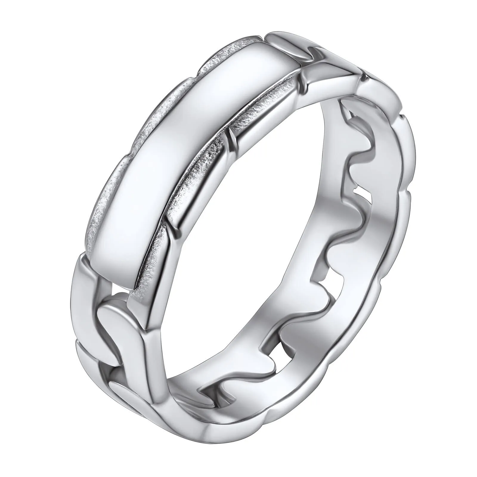 FindChic Anello Uomo Donna Anello Ragazzo Fidanzamento Coppie Catena Pollice Acciaio Inossidabile Ragazza 54 - immagine 1