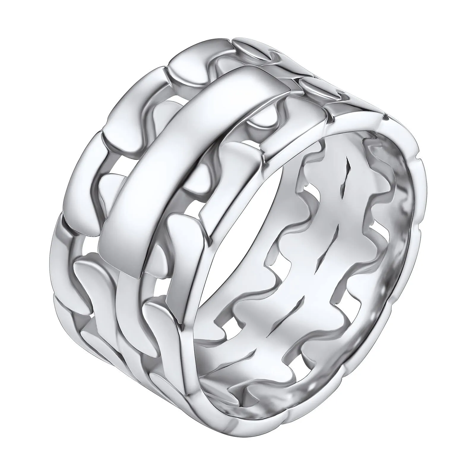 FindChic Anello Cubano Anello in Acciaio Inox Anello Personalizzato Anelli per Uomo e Donna Taglia 9.25-27.5, 25 (64.6mm), Acciaio inossidabile - immagine 1