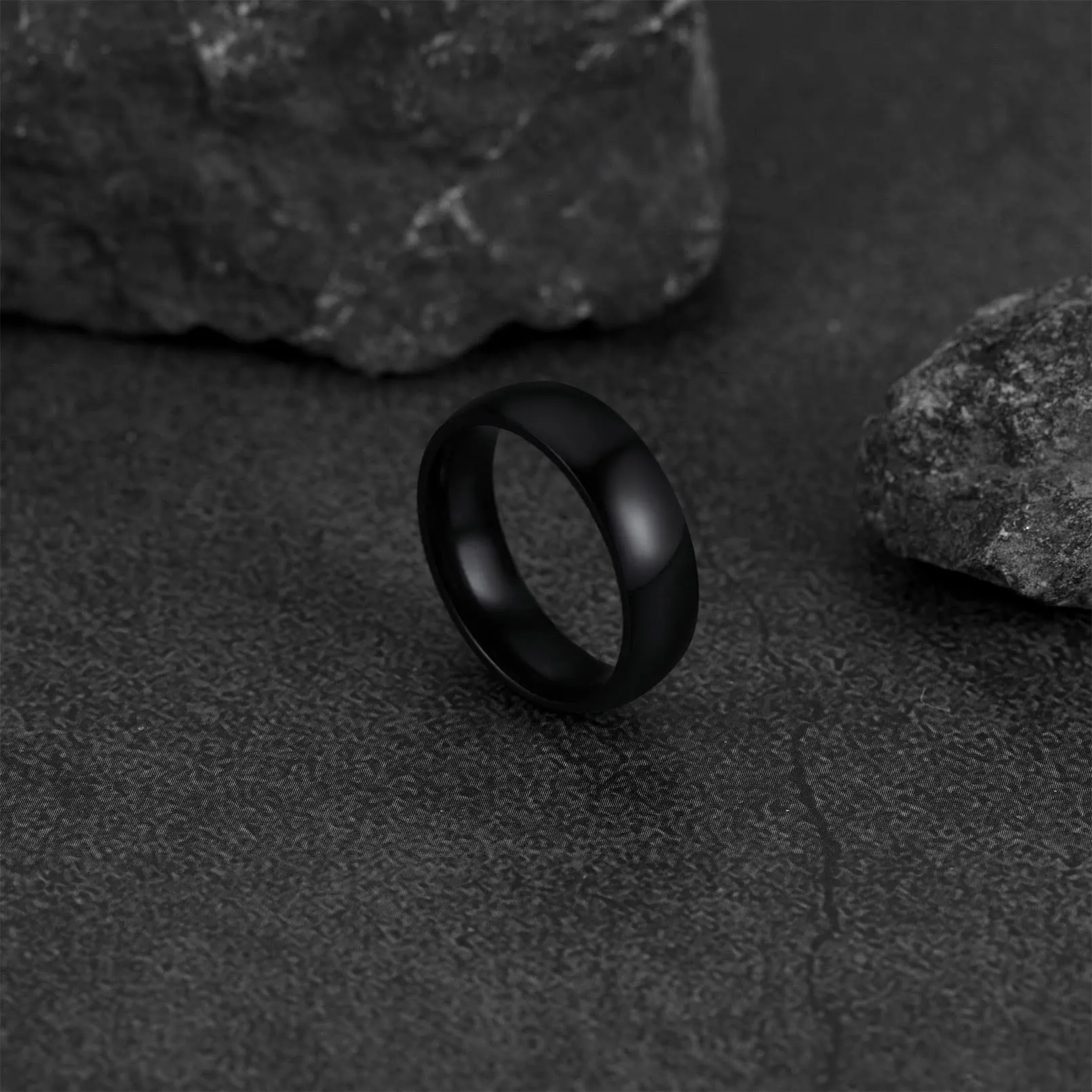 FaithHeart Anello Impilabile Classica per Uomo Donna Larghezza 2/4/6/8 MM Misure Diverse Argento Oro Nero Set di Anelli Fantasia Regalo Compleanno Coppie - immagine 8