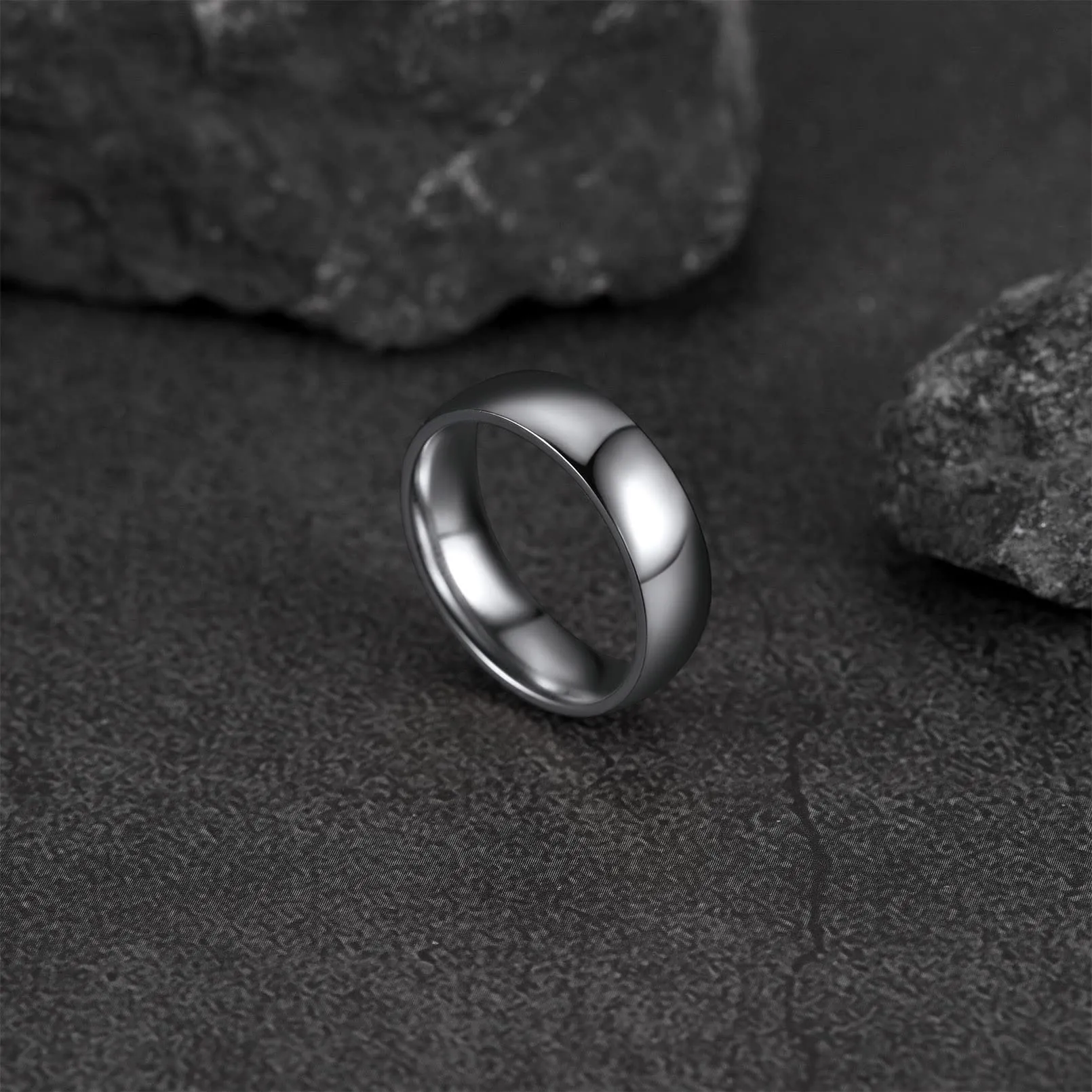 FaithHeart Anello Impilabile Classica per Uomo Donna Larghezza 2/4/6/8 MM Misure Diverse Argento Oro Nero Set di Anelli Fantasia Regalo Compleanno Coppie - immagine 7