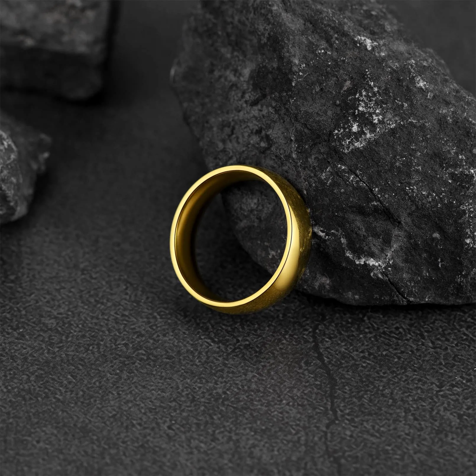FaithHeart Anello Impilabile Classica per Uomo Donna Larghezza 2/4/6/8 MM Misure Diverse Argento Oro Nero Set di Anelli Fantasia Regalo Compleanno Coppie - immagine 8