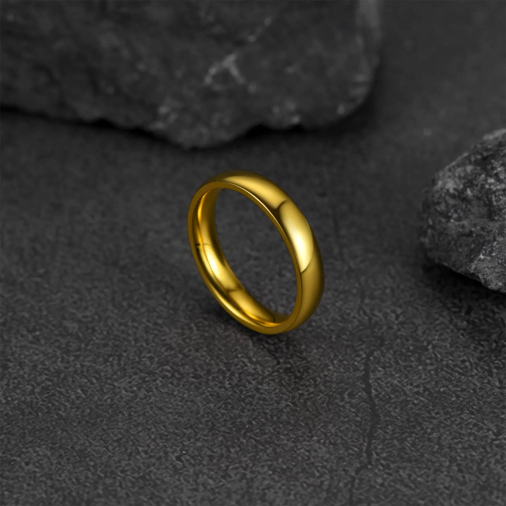 FaithHeart Anello Impilabile Classica per Uomo Donna Larghezza 2/4/6/8 MM Misure Diverse Argento Oro Nero Set di Anelli Fantasia Regalo Compleanno Coppie - immagine 9