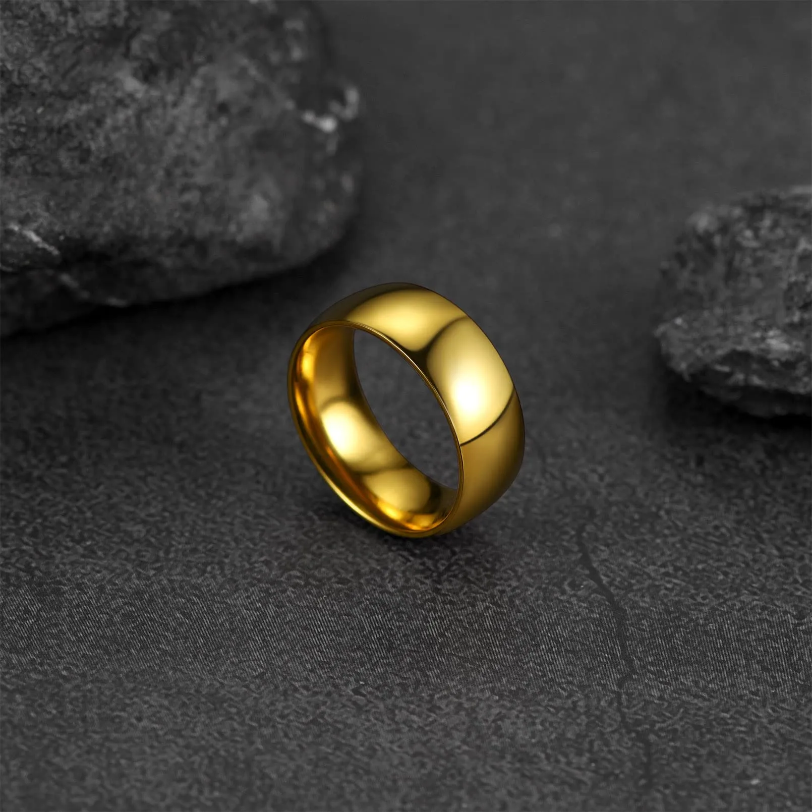 FaithHeart Anello Impilabile Classica per Uomo Donna Larghezza 2/4/6/8 MM Misure Diverse Argento Oro Nero Set di Anelli Fantasia Regalo Compleanno Coppie - immagine 9