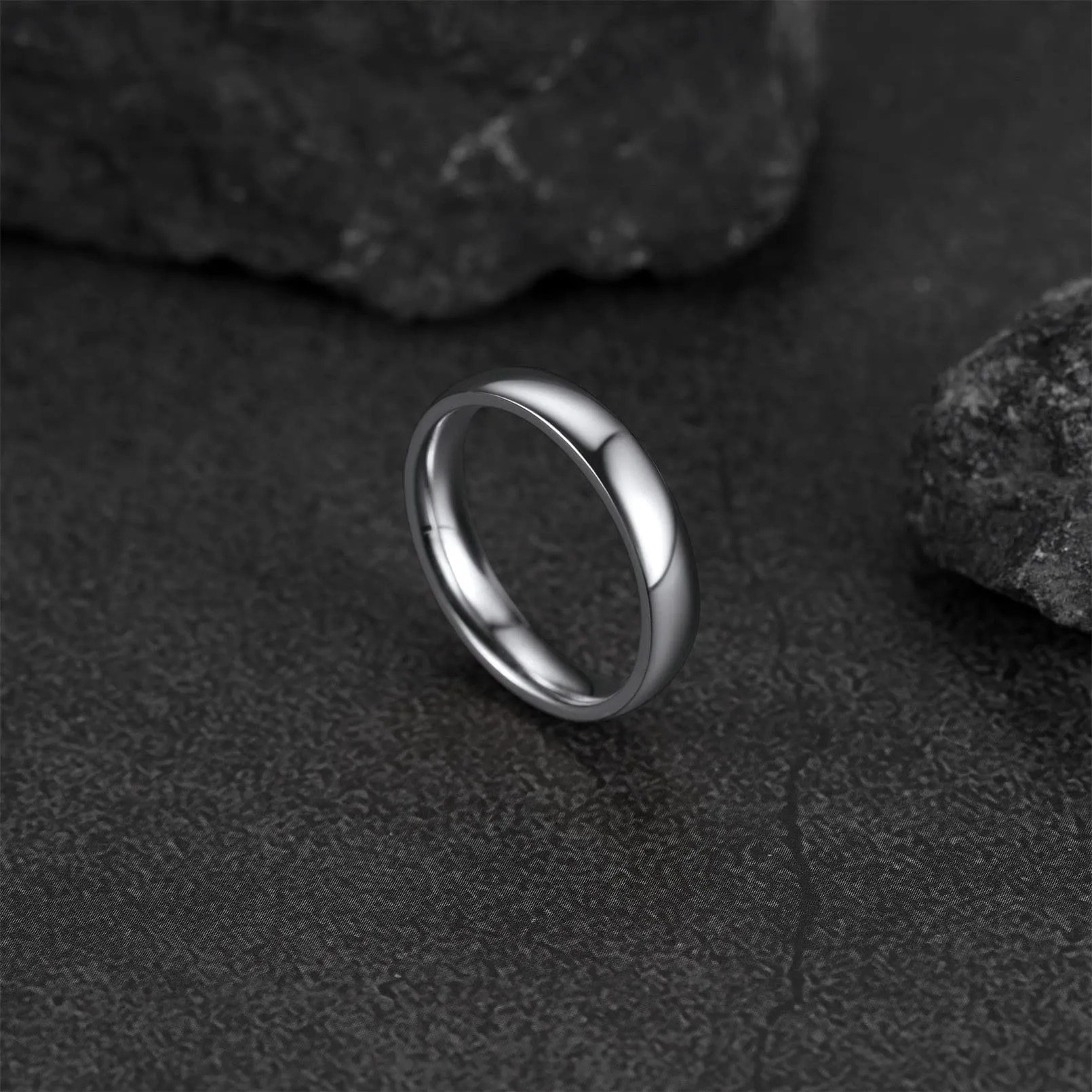 FaithHeart Anello Impilabile Classica per Uomo Donna Larghezza 2/4/6/8 MM Misure Diverse Argento Oro Nero Set di Anelli Fantasia Regalo Compleanno Coppie - immagine 9