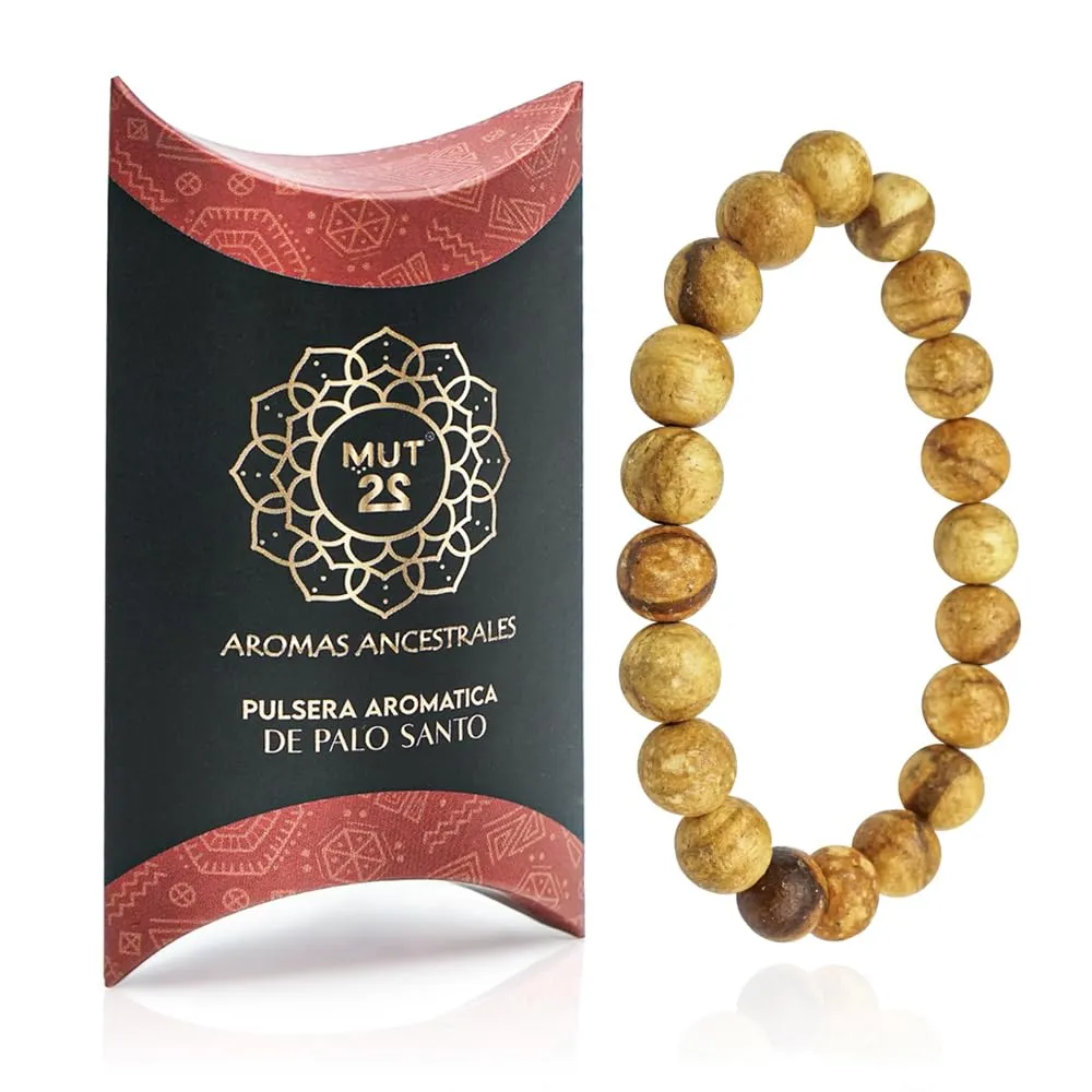 MUT22 Braccialetto di Palo Santo, Gioielleria Sacra con Proprietà di Aromaterapia e Protezione (Braccialetto 10 mm) - immagine 1